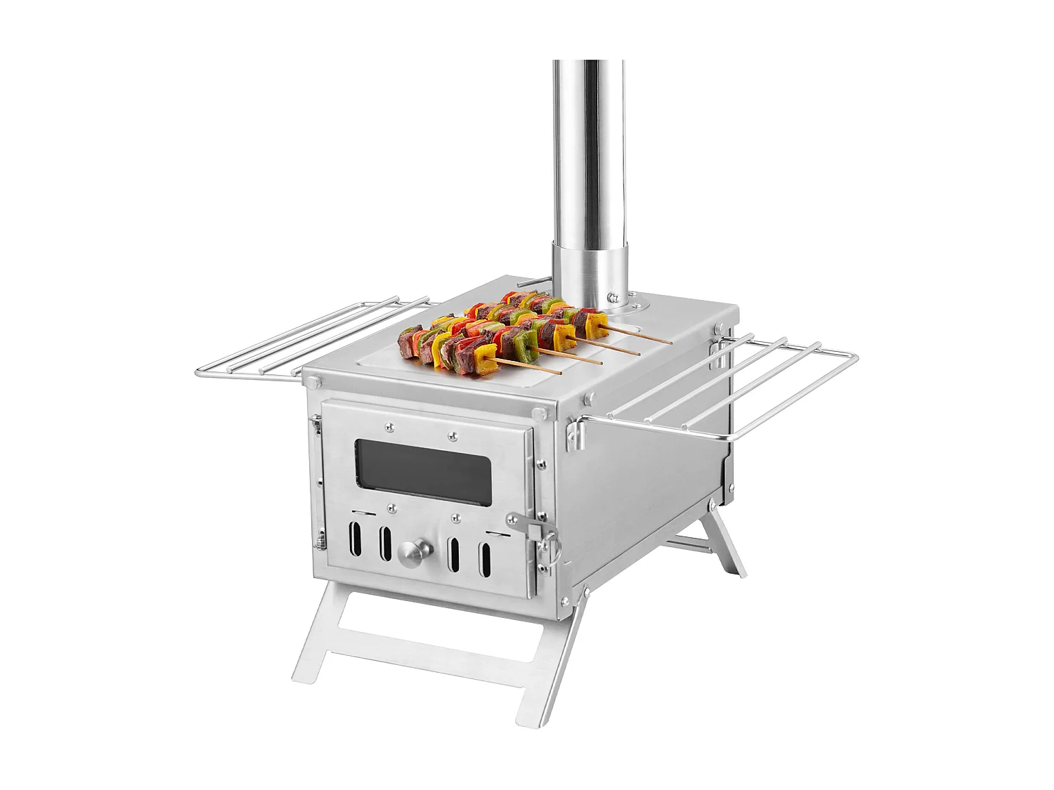 Draagbare Houtkachel SucceBuy, 202 cm, Barbecue-Kachel voor Kampeertent met Pijpen