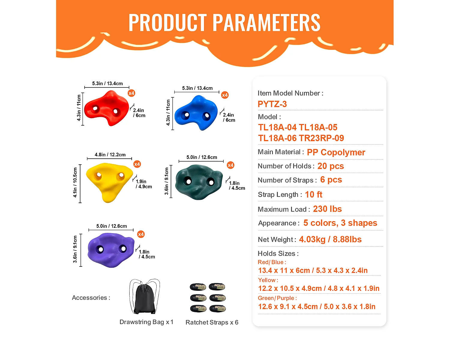 Kit de Escalada de Árvores SucceBuy, 20 Ganchos e 6 Correias com Catraca, Exterior