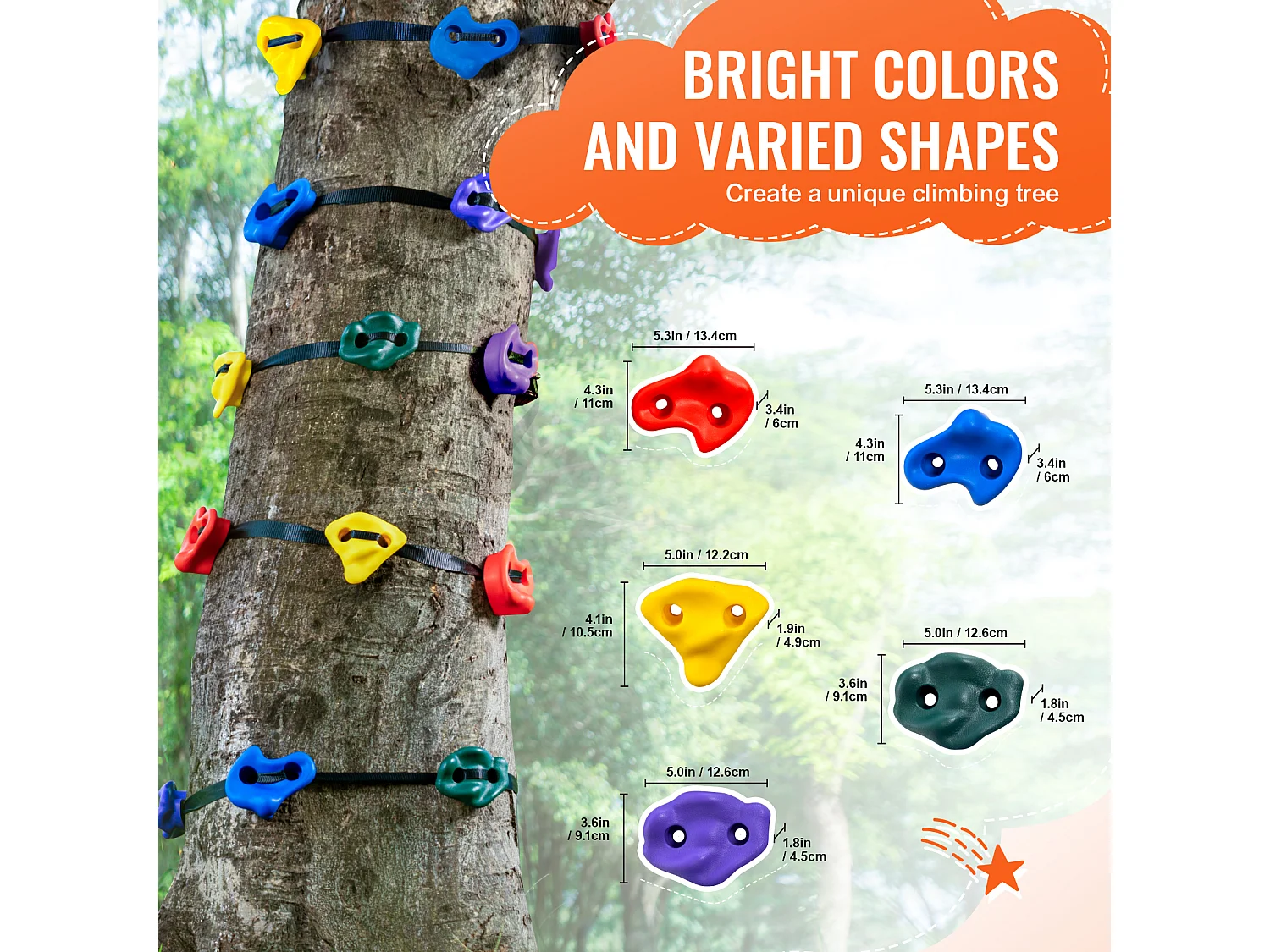 Kit de Escalada de Árvores SucceBuy, 20 Ganchos e 6 Correias com Catraca, Exterior