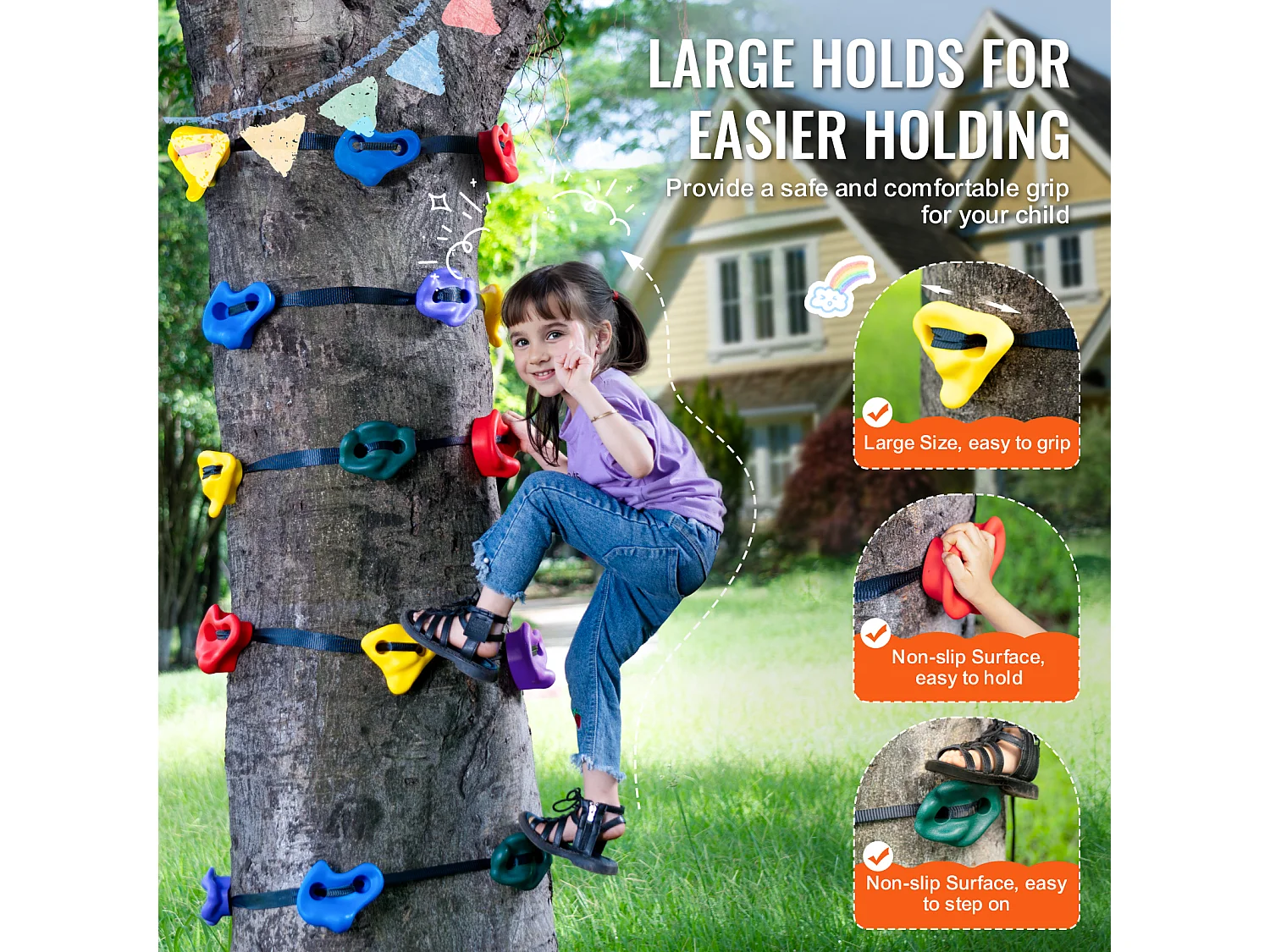 Kit de Escalada de Árvores SucceBuy, 20 Ganchos e 6 Correias com Catraca, Exterior