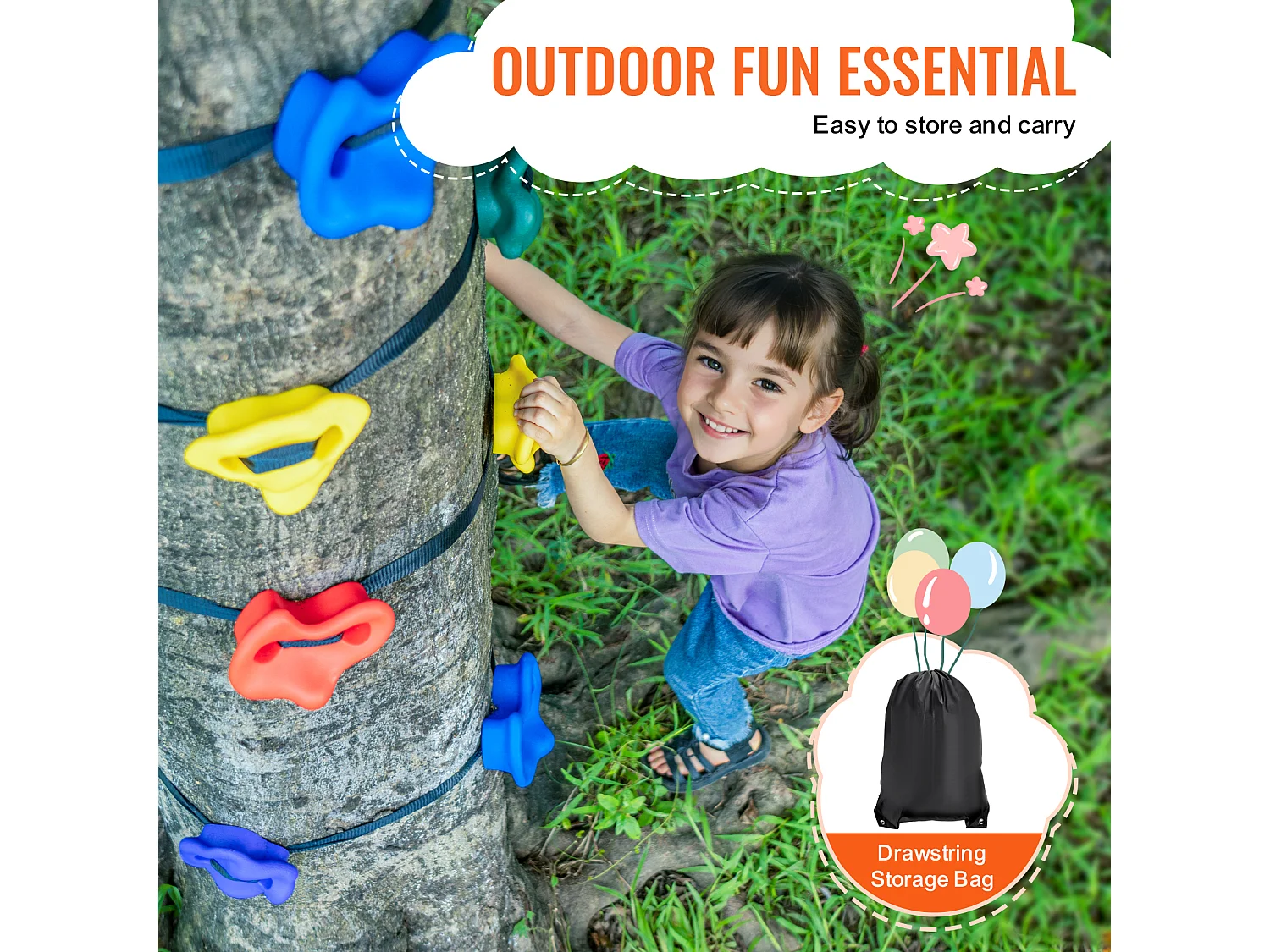 Kit de Escalada de Árvores SucceBuy, 20 Ganchos e 6 Correias com Catraca, Exterior