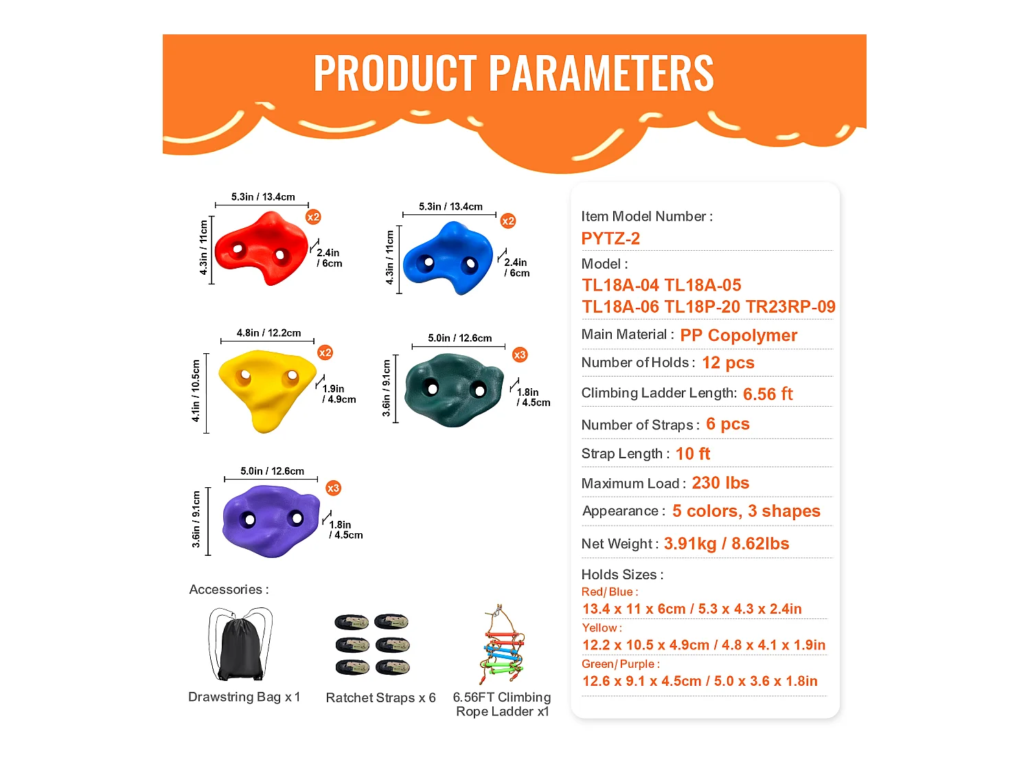 Kit d'Escalade d'Arbre SucceBuy, 12 Prises, 6 Sangles, Échelle d'Escalade