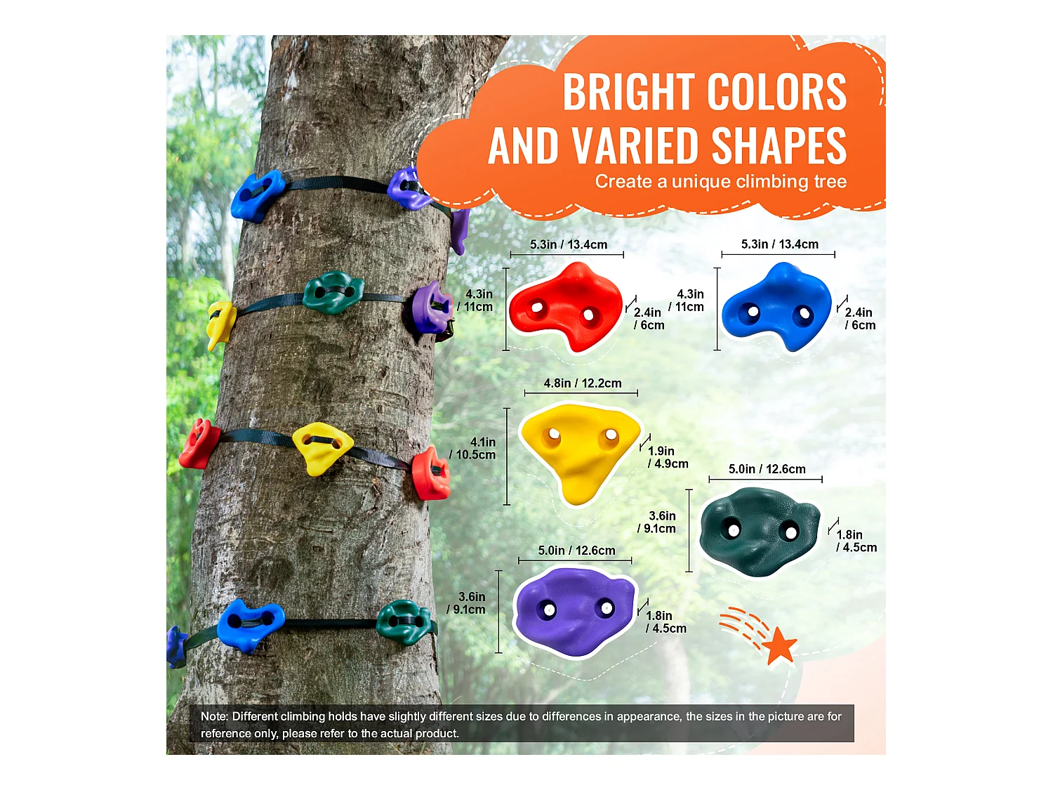 Kit d'Escalade d'Arbre SucceBuy, 12 Prises, 6 Sangles, Échelle d'Escalade