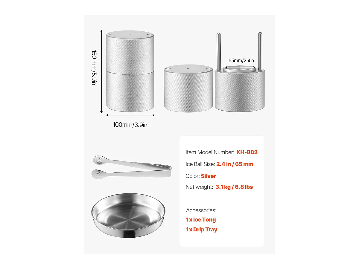 Moule à Glaçons SucceBuy Presse à Glace Ice Diamond, Machine à Boules de 6.5cm, Kit de Presse à Glace pour Whisky, Parfait pour un Usage Domestique