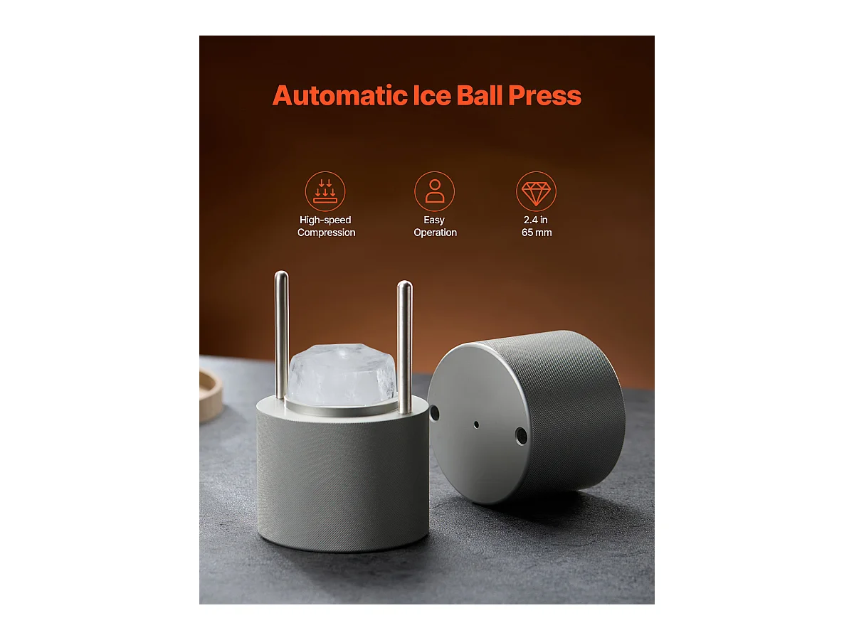 Moule à Glaçons SucceBuy Presse à Glace Ice Diamond, Machine à Boules de 6.5cm, Kit de Presse à Glace pour Whisky, Parfait pour un Usage Domestique
