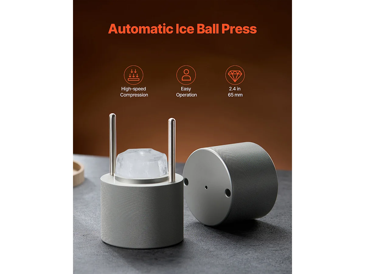 Moule à Glaçons SucceBuy Presse à Glace Ice Diamond, Machine à Boules de 6.5cm, Kit de Presse à Glace pour Whisky, Parfait pour un Usage Domestique