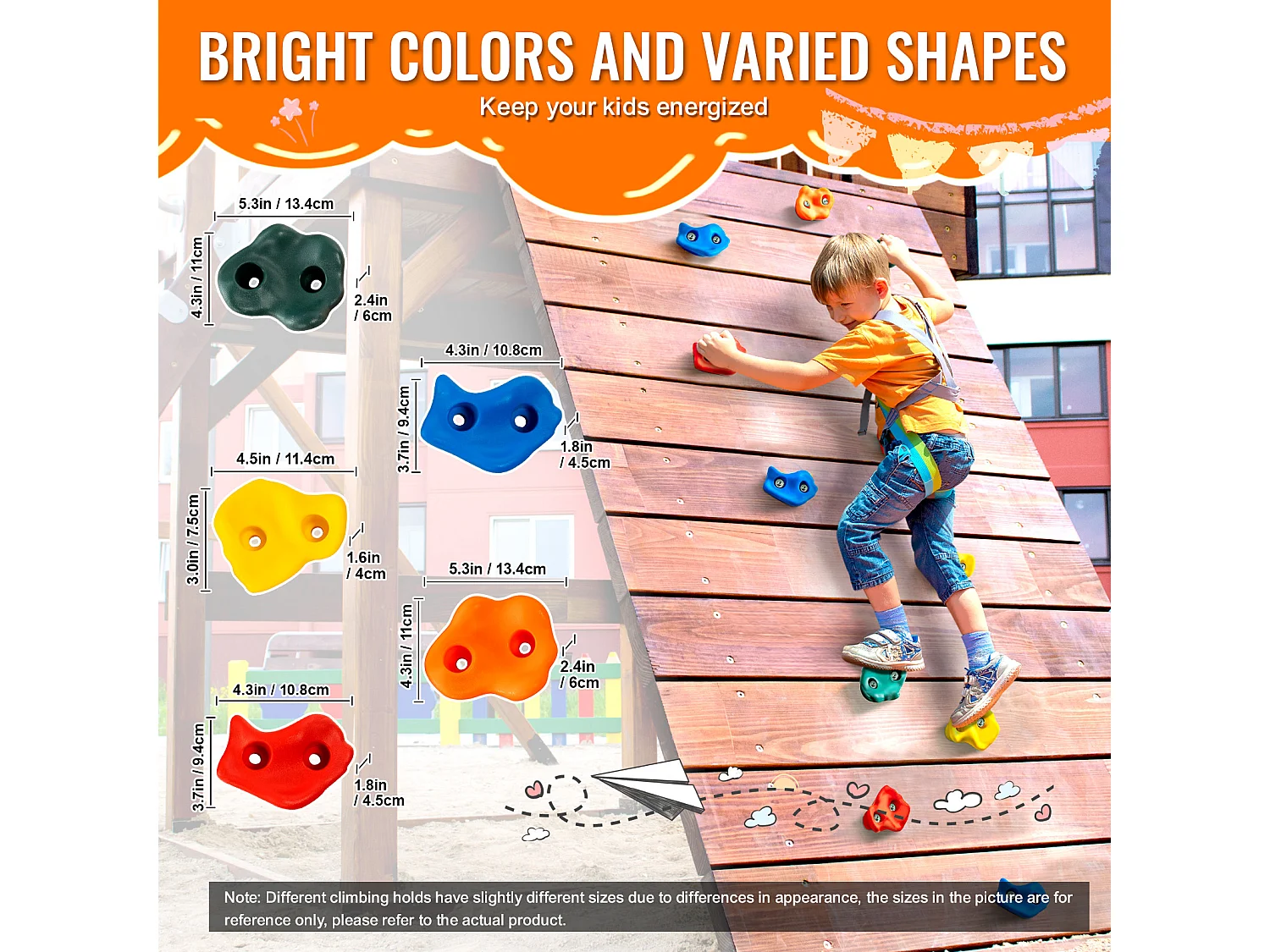 Kit d'Escalade SucceBuy 25, Rochers d'Escalade, Prises Murales pour Rochers, Poignées Intérieures/Extérieures