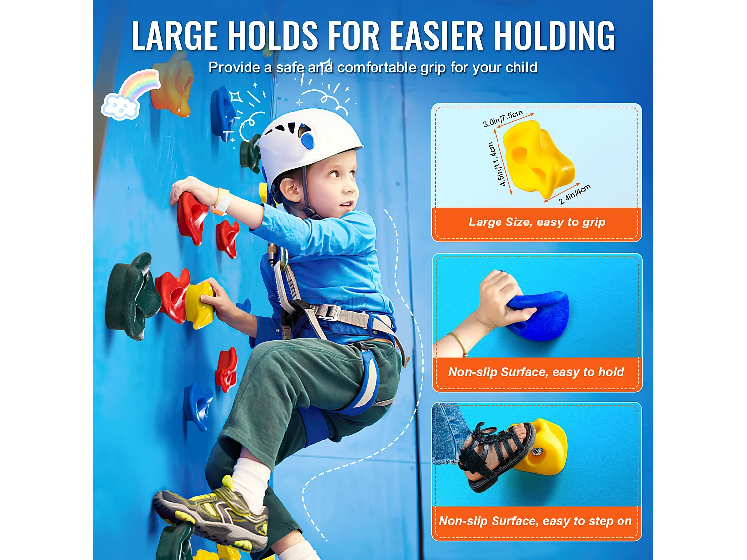 Kit d'Escalade SucceBuy 25, Rochers d'Escalade, Prises Murales pour Rochers, Poignées Intérieures/Extérieures