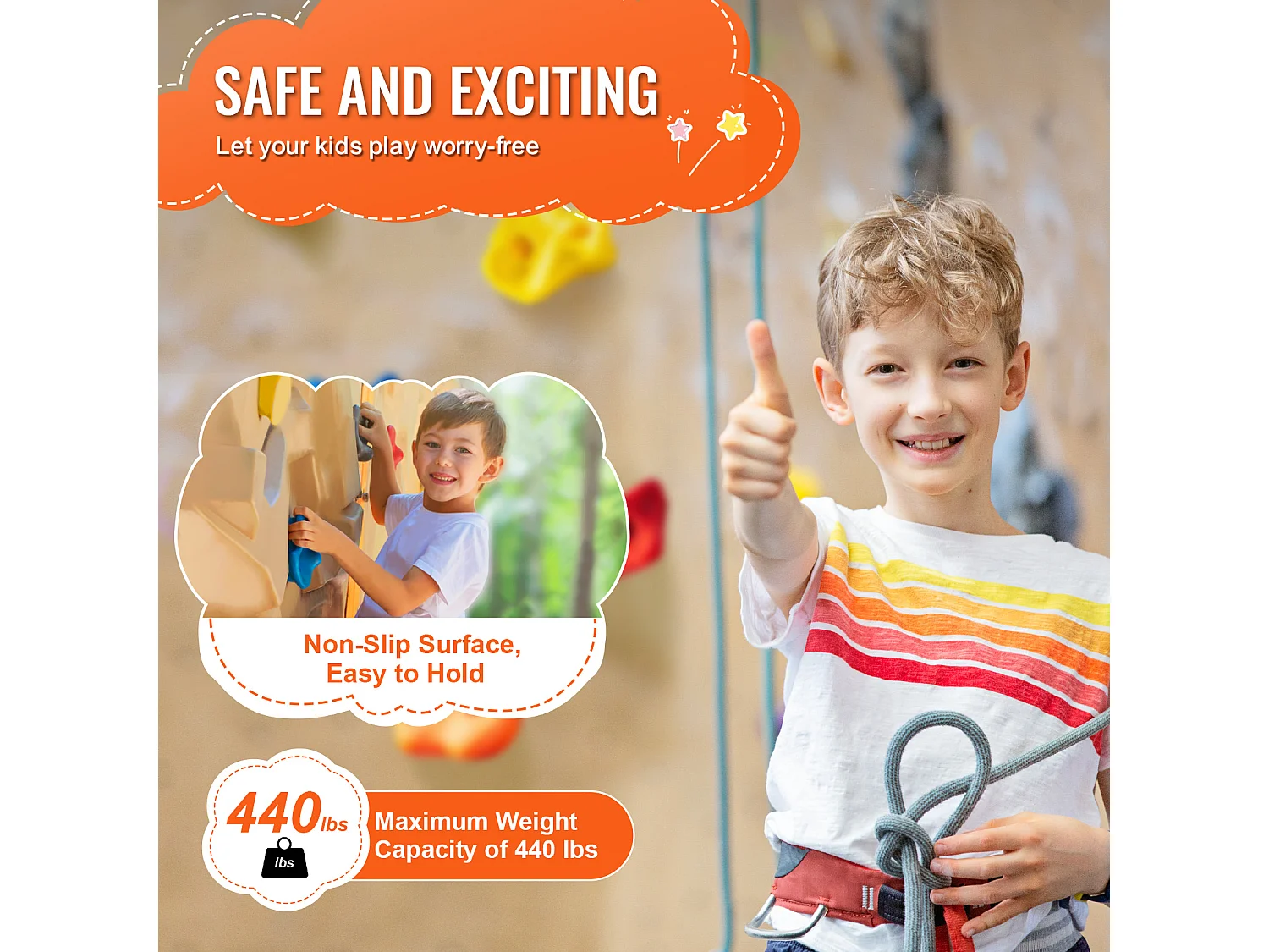 Kit d'Escalade SucceBuy 25, Rochers d'Escalade, Prises Murales pour Rochers, Poignées Intérieures/Extérieures