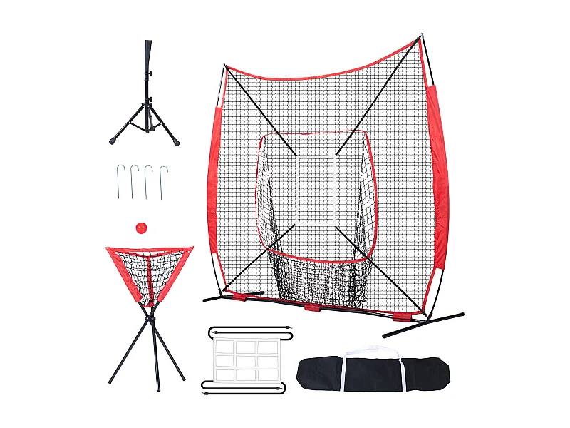 Filet d'Entraînement SucceBuy de Baseball et de Softball 213x213cm avec Accessoires de Frappe et de Frappe
