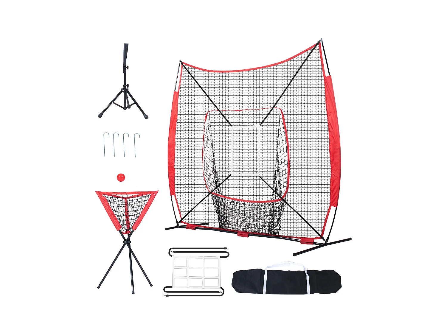 Filet d'Entraînement SucceBuy de Baseball et de Softball 213x213cm avec Accessoires de Frappe et de Frappe