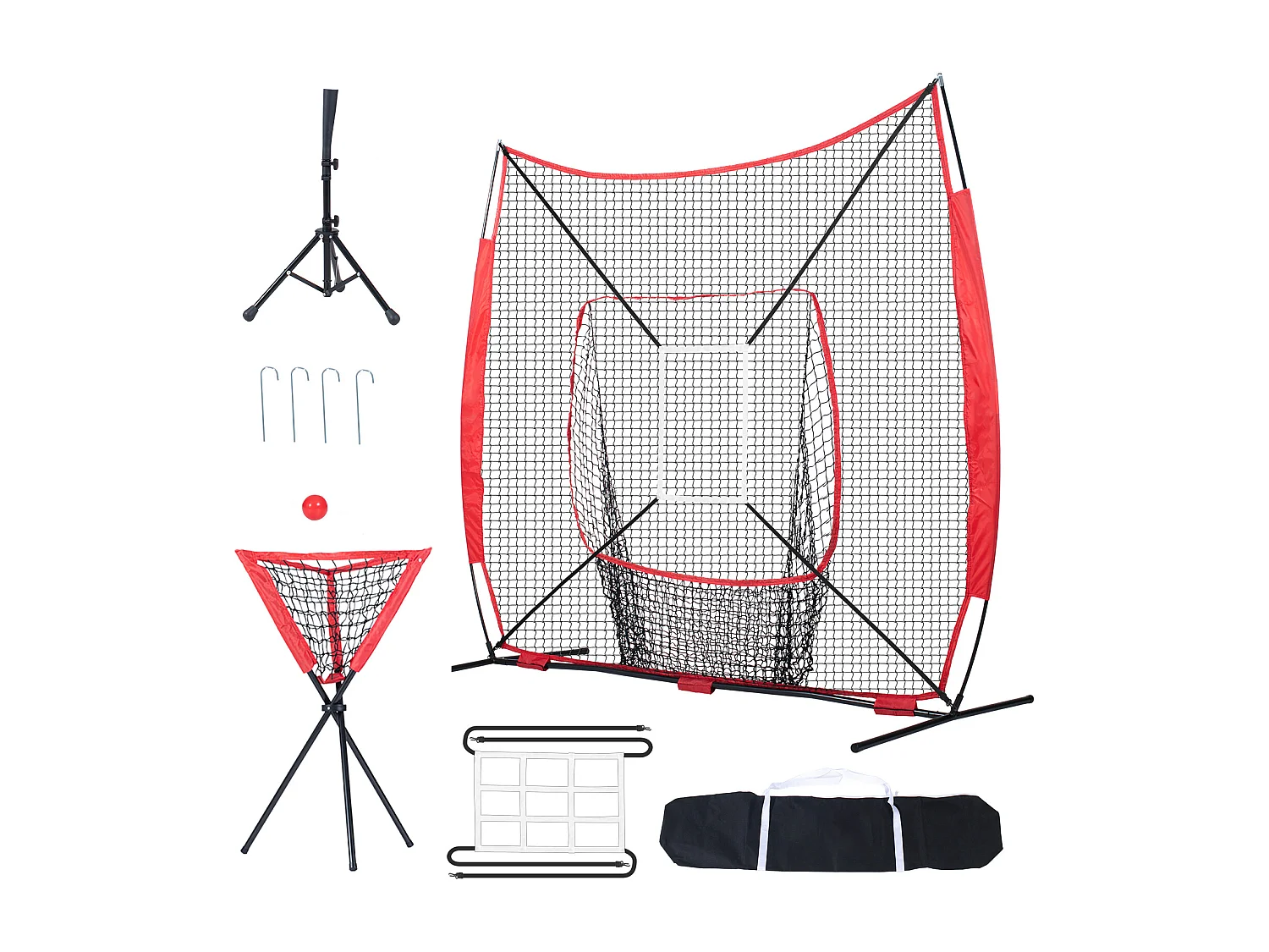 Filet d'Entraînement SucceBuy de Baseball et de Softball 213x213cm avec Accessoires de Frappe et de Frappe