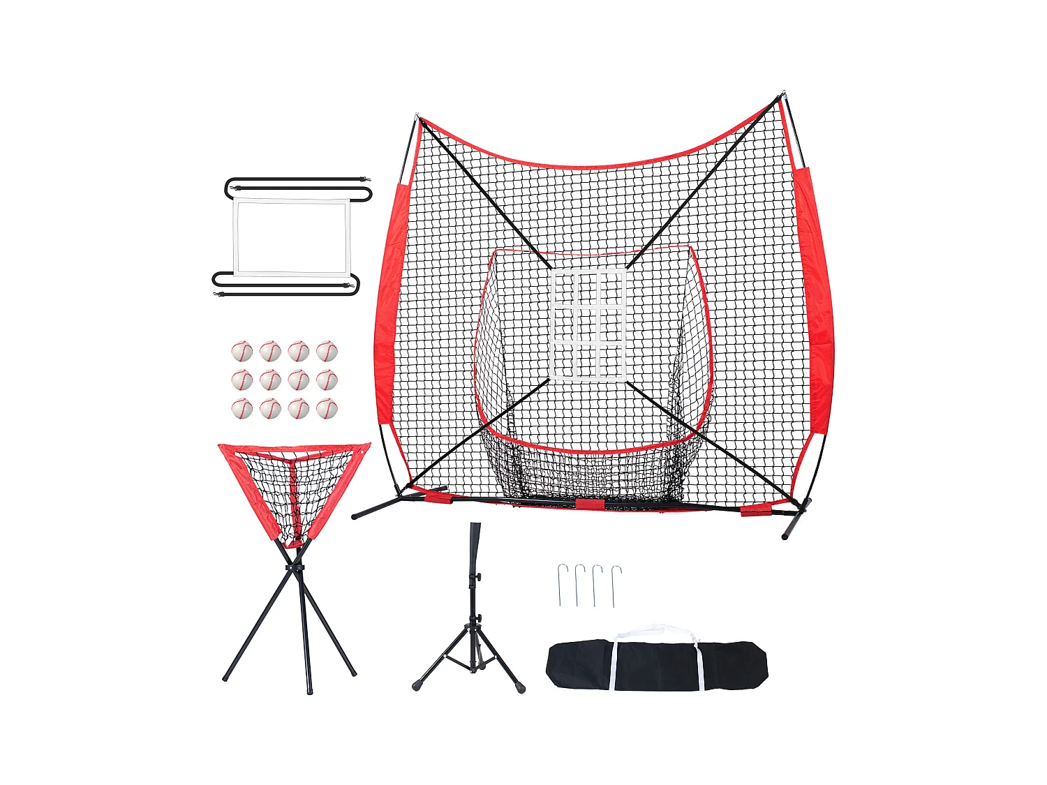 Filet d'Entraînement SucceBuy de Baseball et de Softball 213x213cm, Frappe et Frappe avec Plusieurs Accessoires