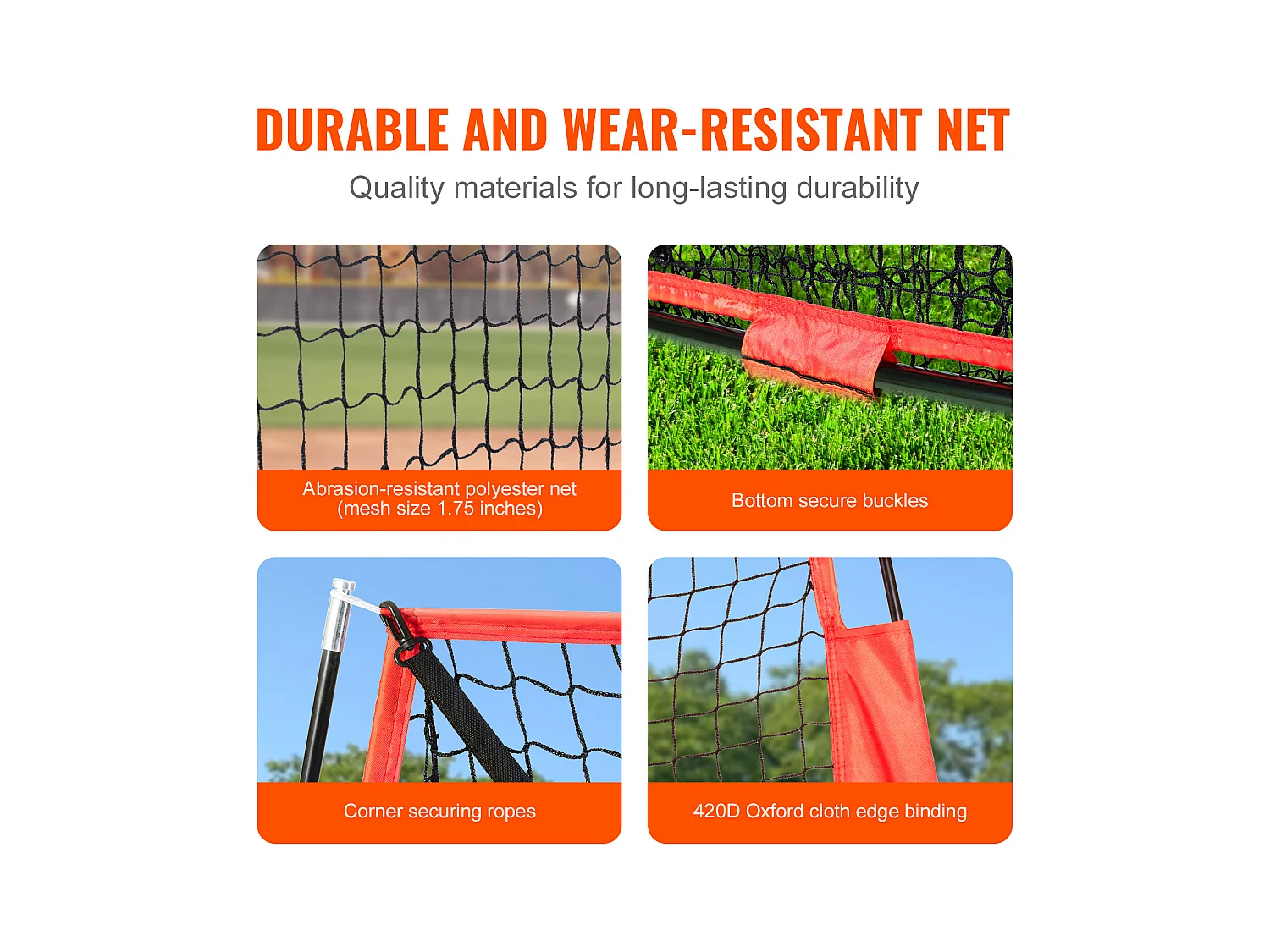 Filet d'Entraînement SucceBuy de Baseball et de Softball 213x213cm, Frappe et Frappe avec Plusieurs Accessoires