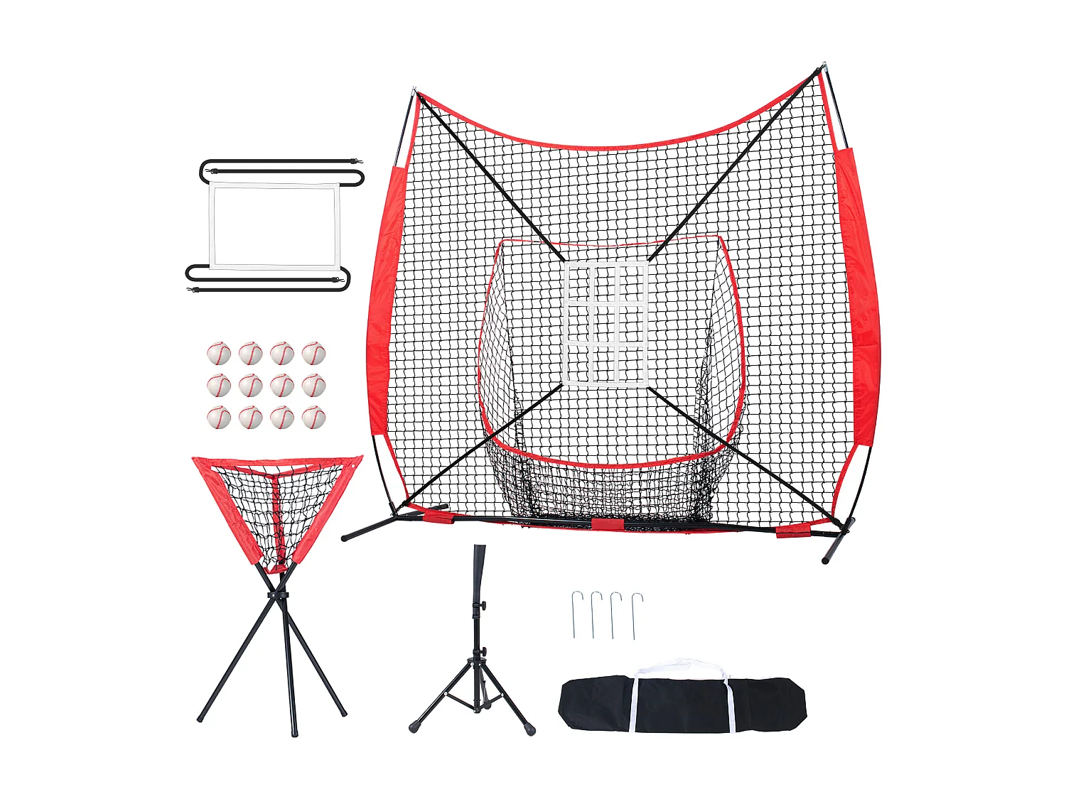 Rete Da Allenamento SucceBuy Per Baseball E Softball 213x213cm, Battuta E Battuta Con Diversi Accessori