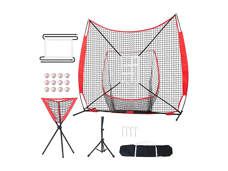 Filet d'Entraînement SucceBuy de Baseball et de Softball 213x213cm, Frappe et Frappe avec Plusieurs Accessoires