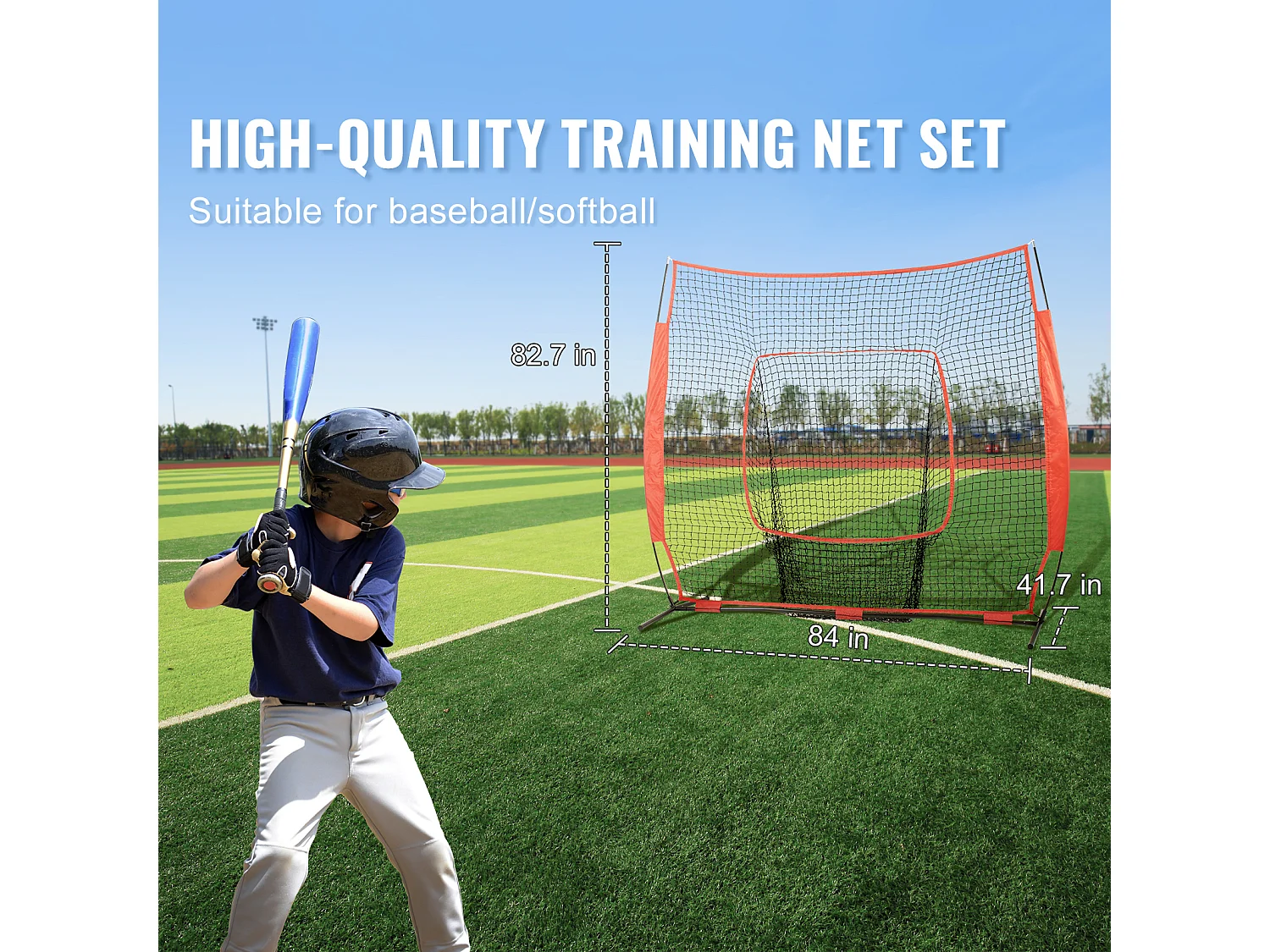 Siatka Treningowa SucceBuy Do Baseballu I Softballu 213x213cm Z Torbą Transportową