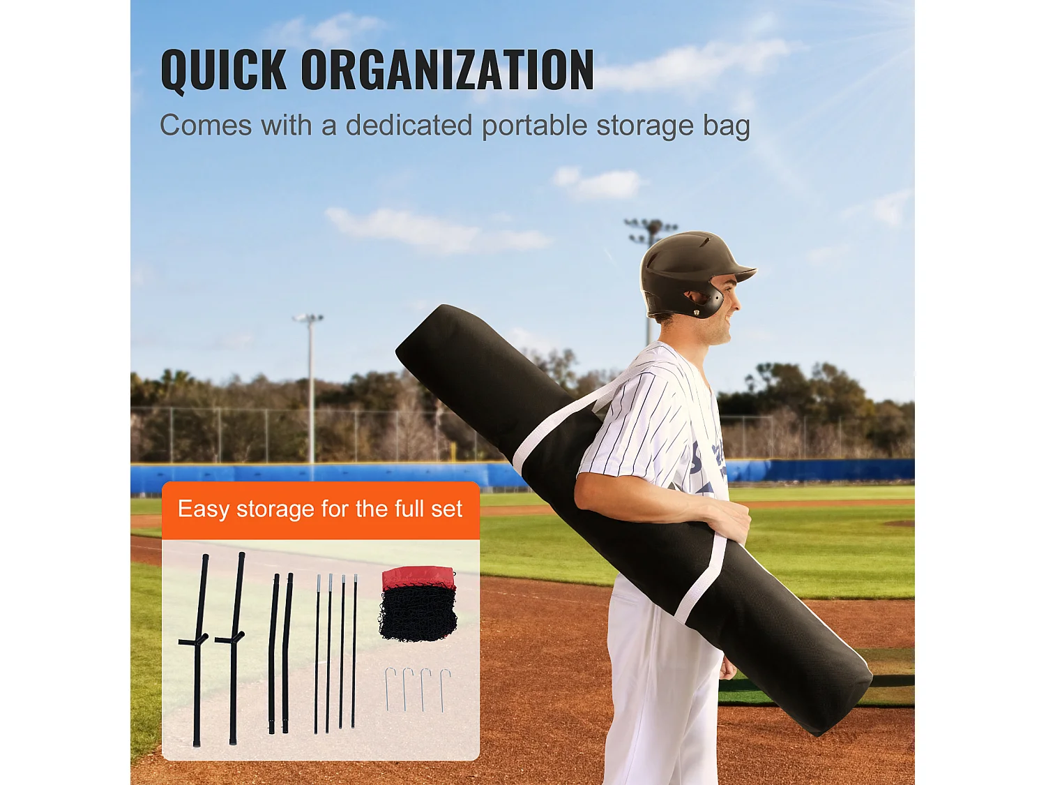 Siatka Treningowa SucceBuy Do Baseballu I Softballu 213x213cm Z Torbą Transportową