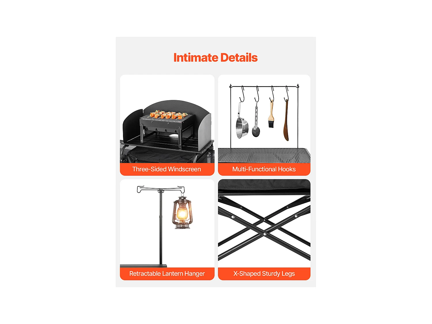Cuisine de Camping, SucceBuy Table de Cuisine de Camping – Station de Cuisson Extérieure Portable avec Pare-Vent et Placards
