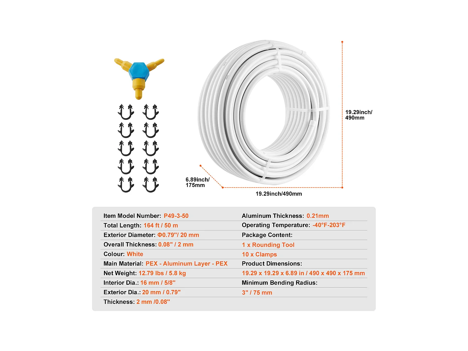 Buis SucceBuy PEX-AL-PEX 417cm, Composiet Aluminium-Kunststof, Zuurstofbarrière, Perfect voor Verwarmings- en Loodgieterssystemen