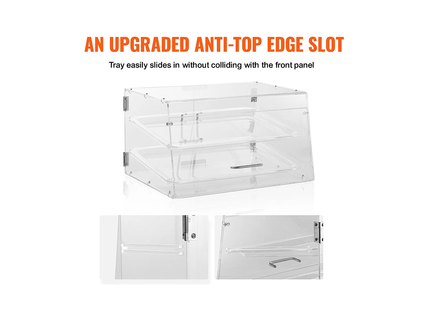 Bäckervitrine SucceBuy aus Acryl mit 2 Ebenen, Donuts-Ständer für Ladentheke mit Hintertür