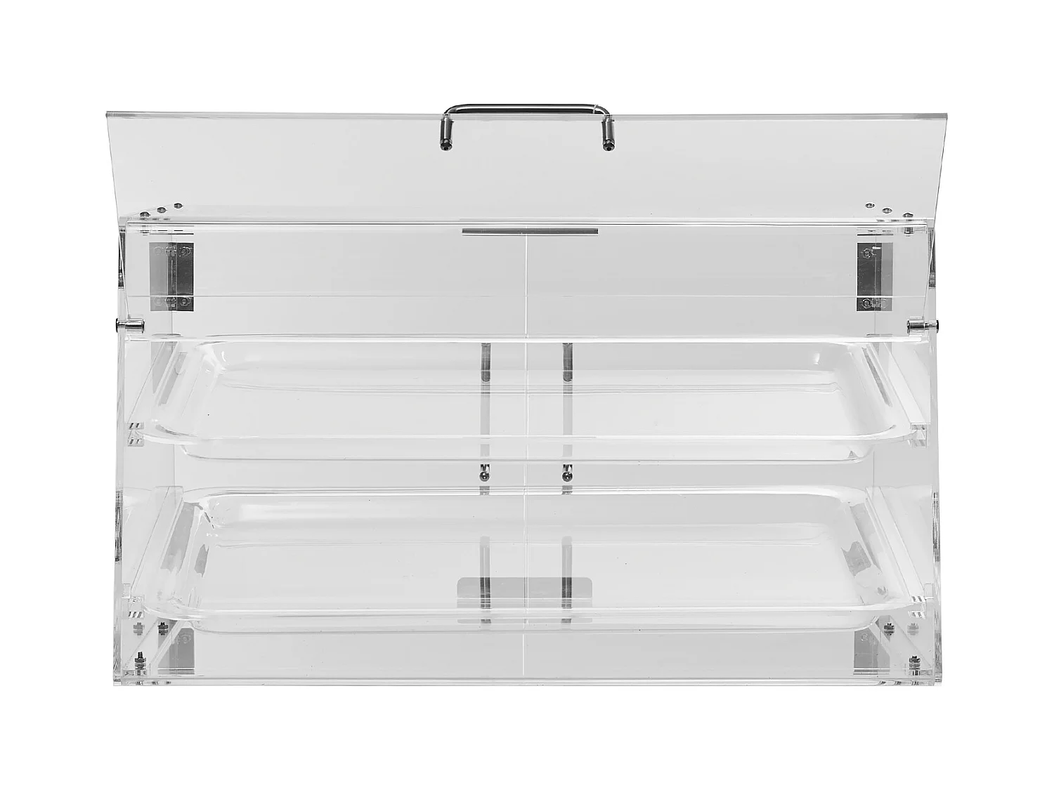 Bäckervitrine SucceBuy aus Acryl mit 2 Ebenen, Donuts-Ständer für Ladentheke mit Hintertür