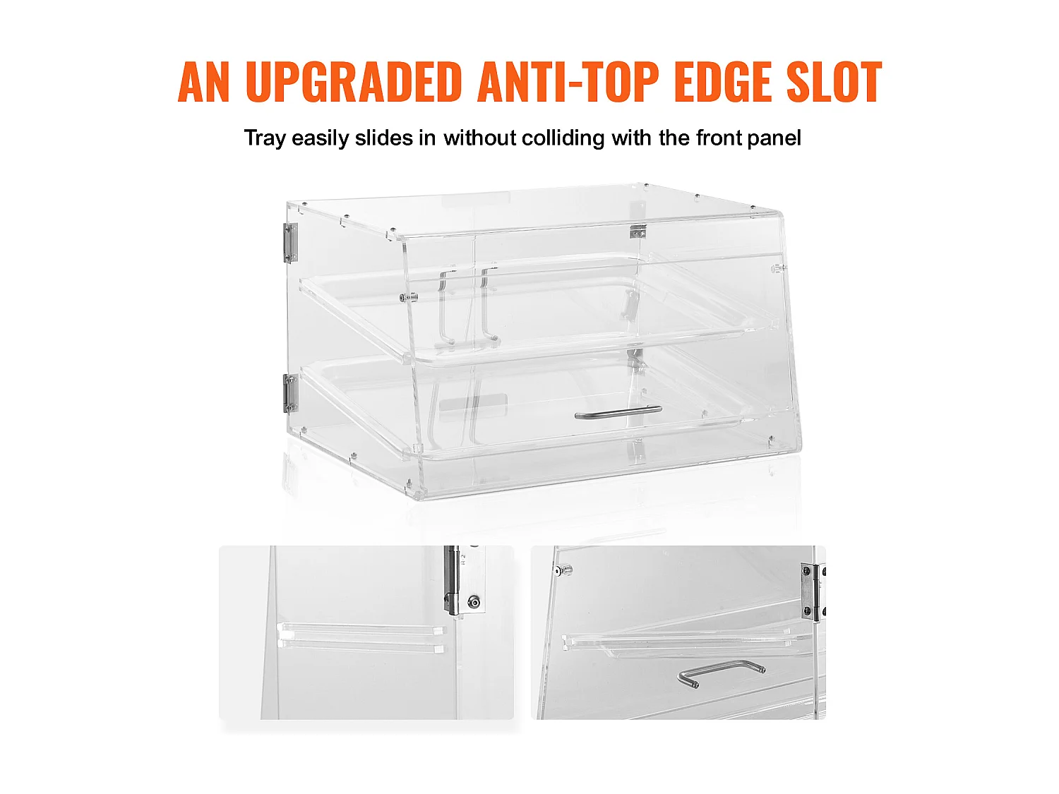 Bäckervitrine SucceBuy aus Acryl mit 2 Ebenen, Donuts-Ständer für Ladentheke mit Hintertür