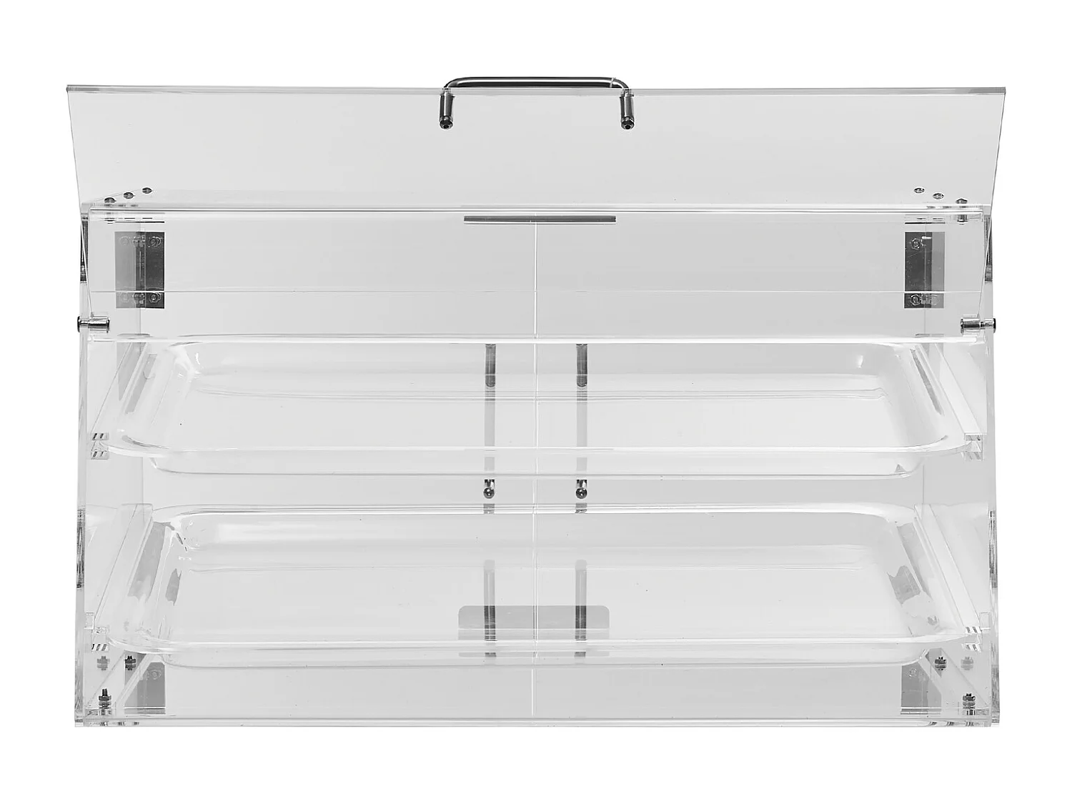 Bäckervitrine SucceBuy aus Acryl mit 2 Ebenen, Donuts-Ständer für Ladentheke mit Hintertür