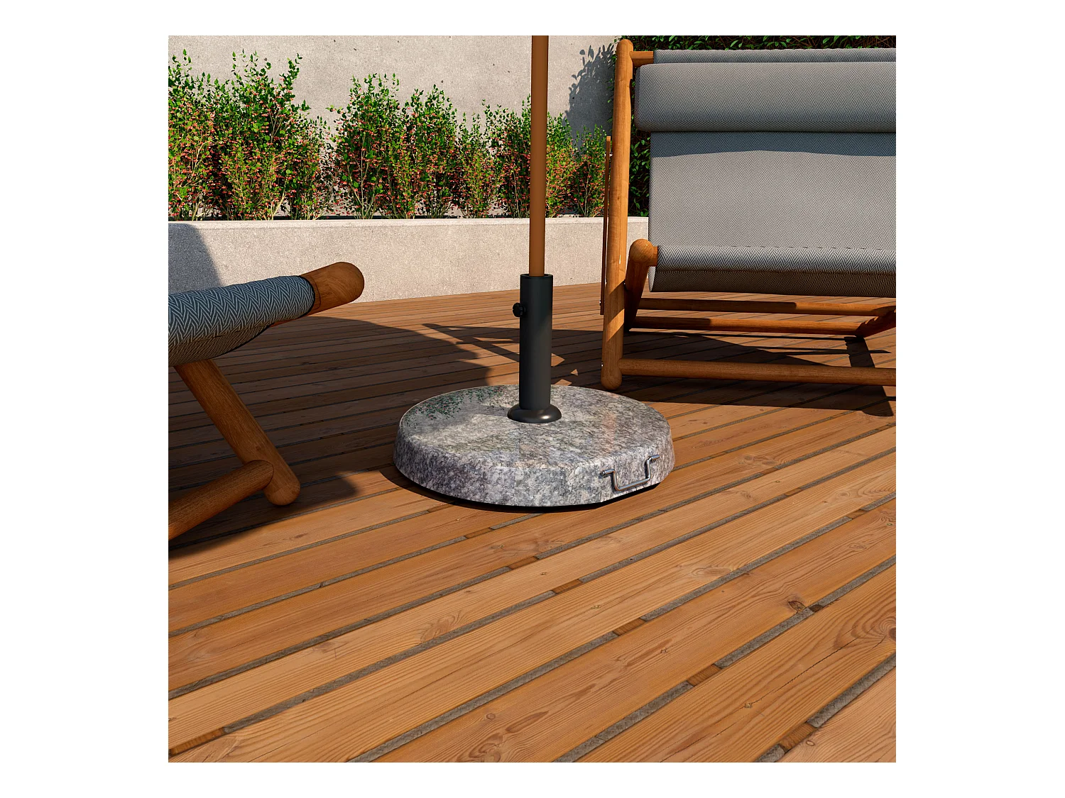 Pietra - Base para sombrilla de jardín redonda diámetro 45 cm 25 Kg en piedra gris