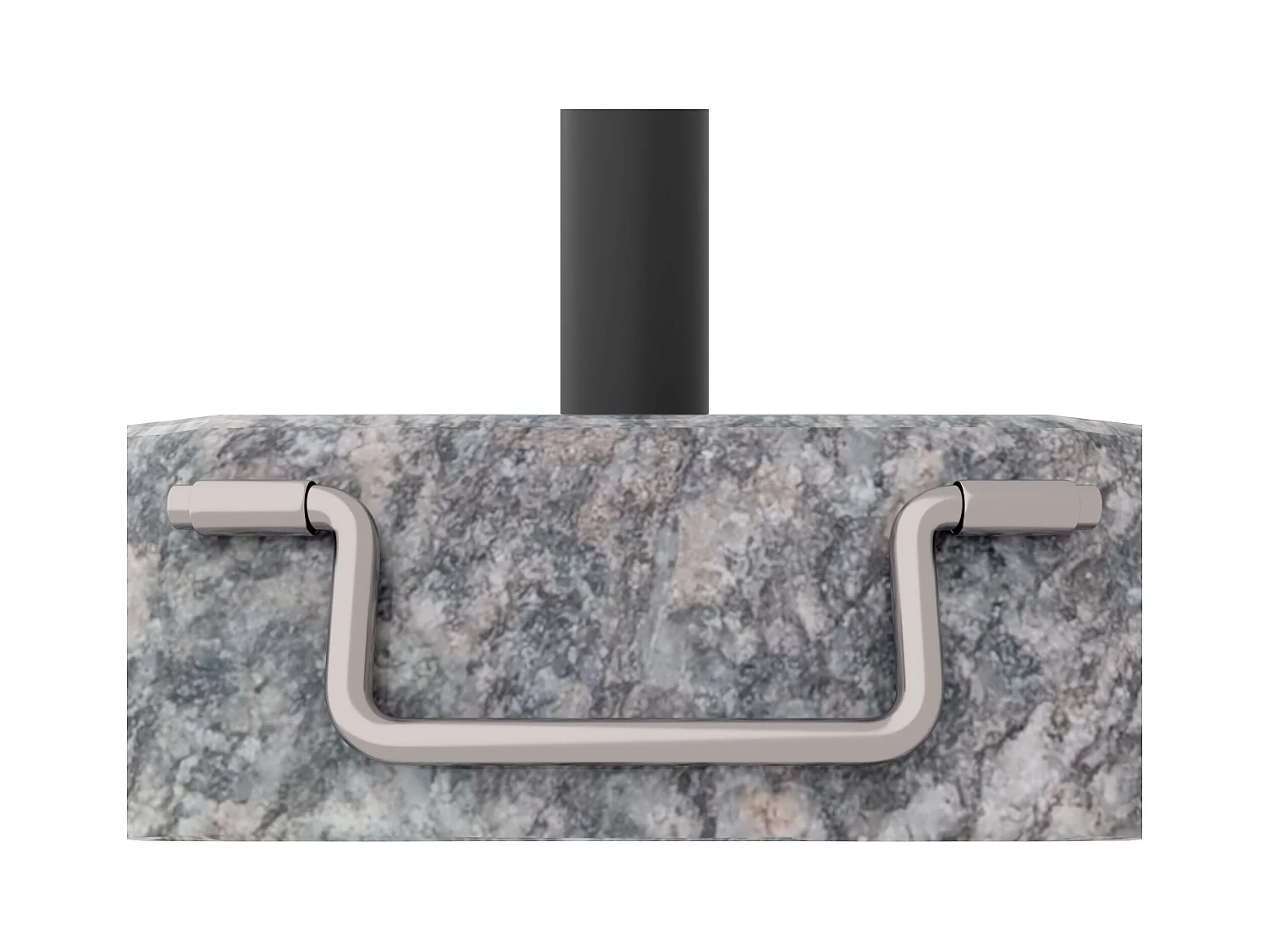 Pietra - Base para sombrilla de jardín redonda diámetro 45 cm 25 Kg en piedra gris