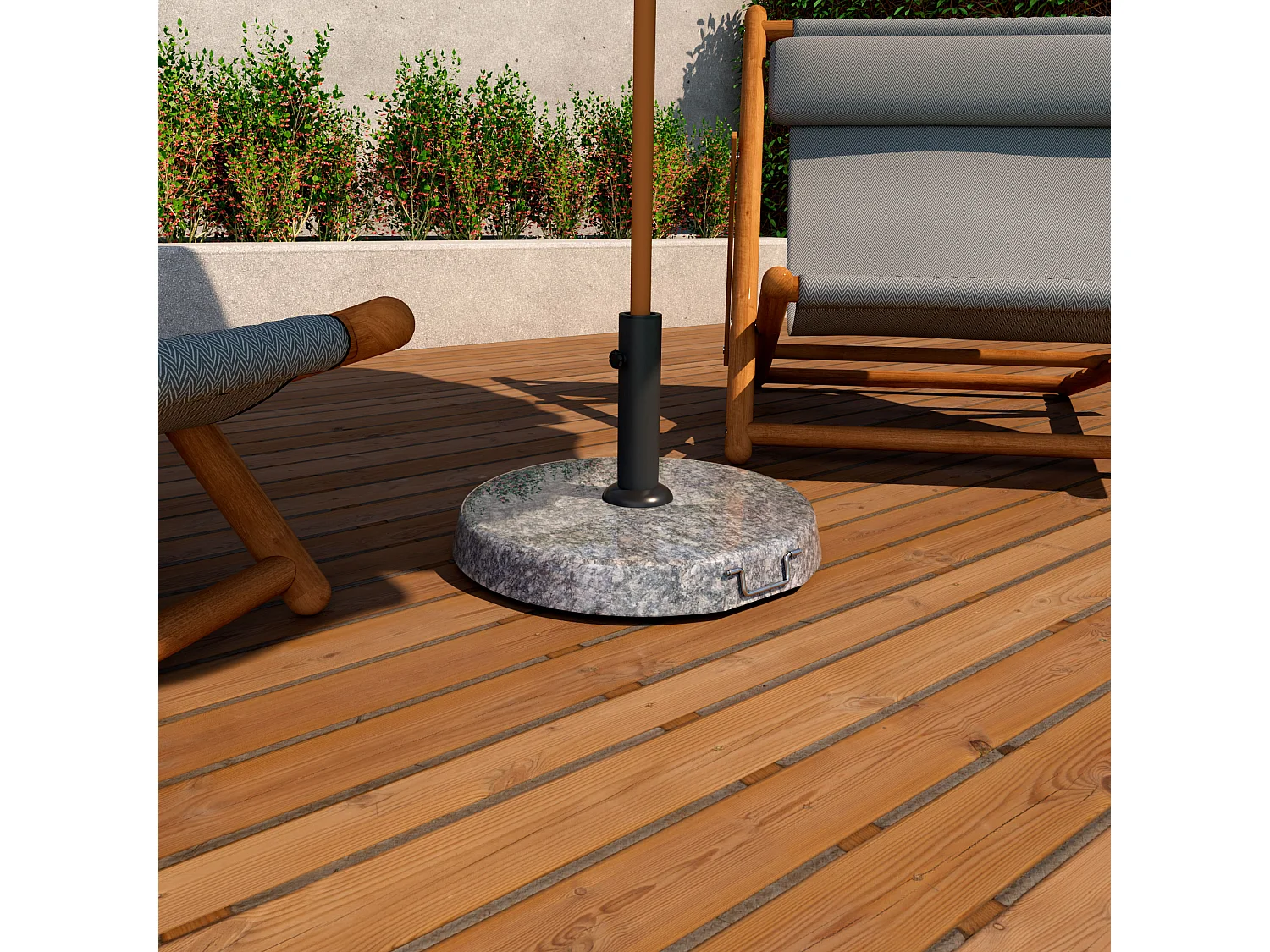 Pietra - Base pour parasol de jardin ronde diamètre 45 cm 25 Kg en pierre grise