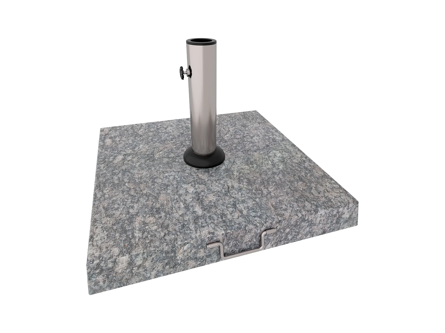 Gravita - Base per Ombrellone da Giardino Quadrato 45x45 cm 35 Kg in Pietra con Ruote Grigio