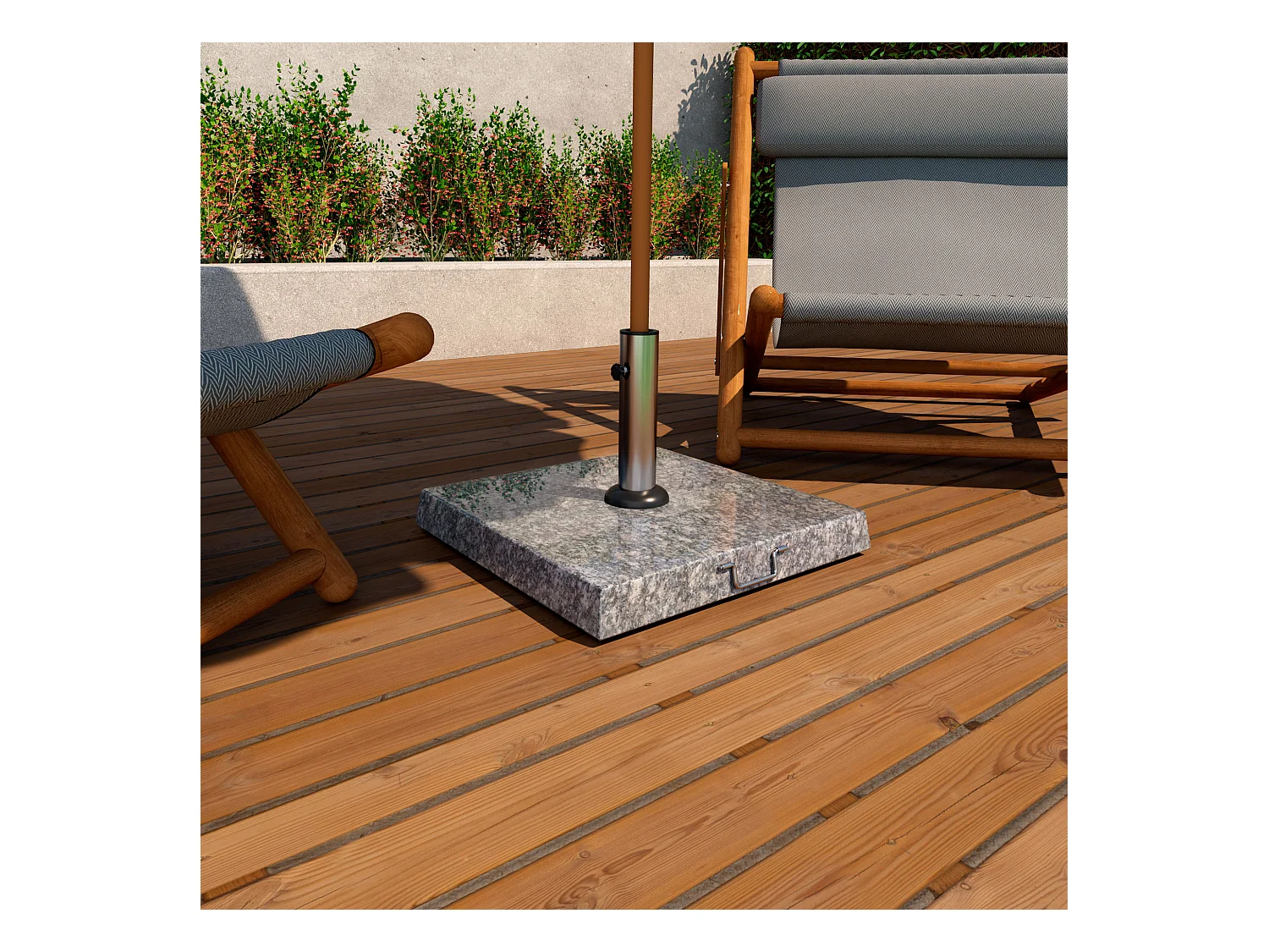 Gravita - Base per Ombrellone da Giardino Quadrato 45x45 cm 35 Kg in Pietra con Ruote Grigio