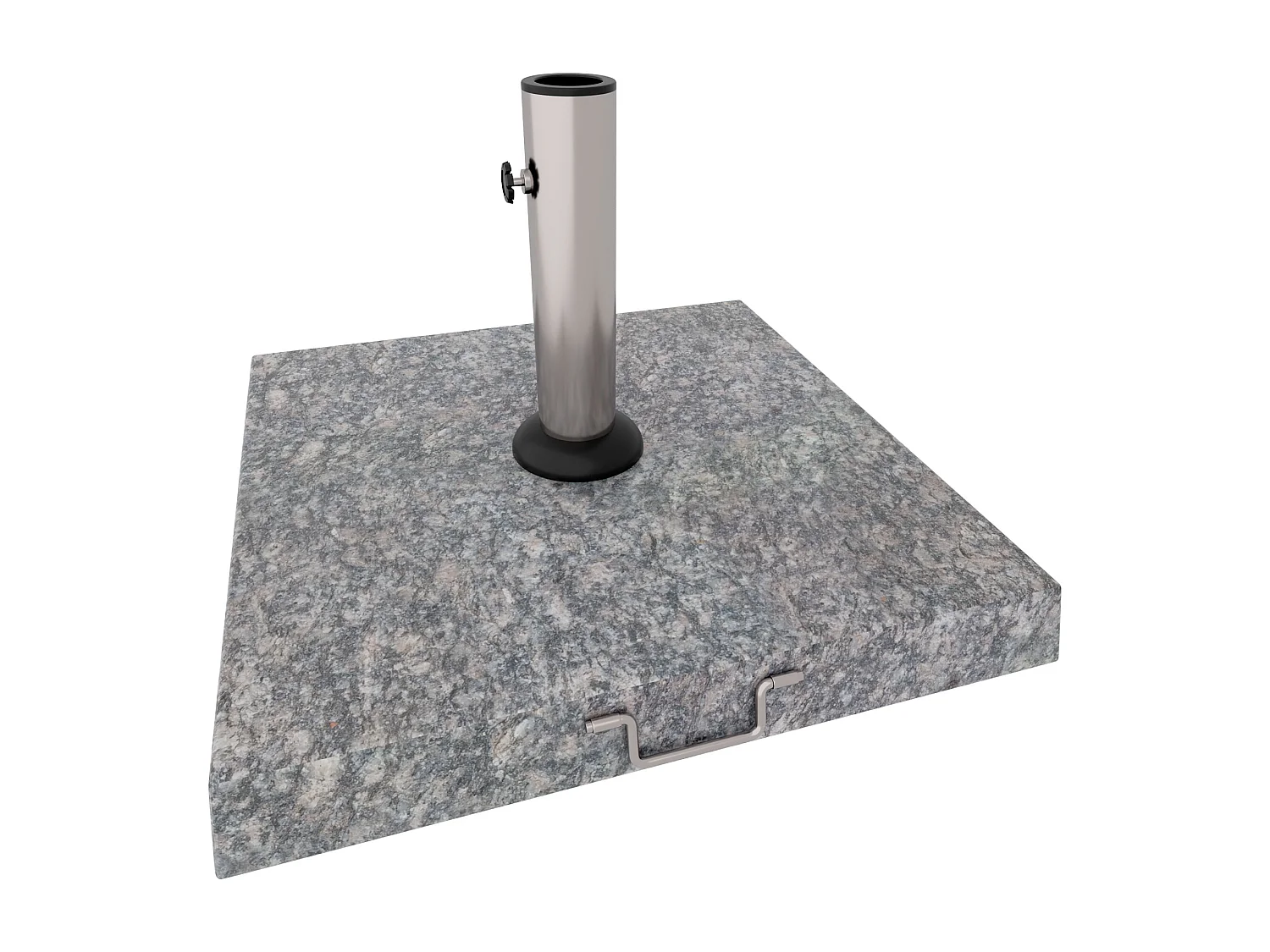 Gravita - Socle pour Parasol de Jardin Carré 45x45 cm 35 kg en Pierre avec Roulettes Gris