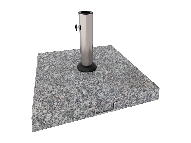 Gravita - Base per Ombrellone da Giardino Quadrato 45x45 cm 35 Kg in Pietra con Ruote Grigio