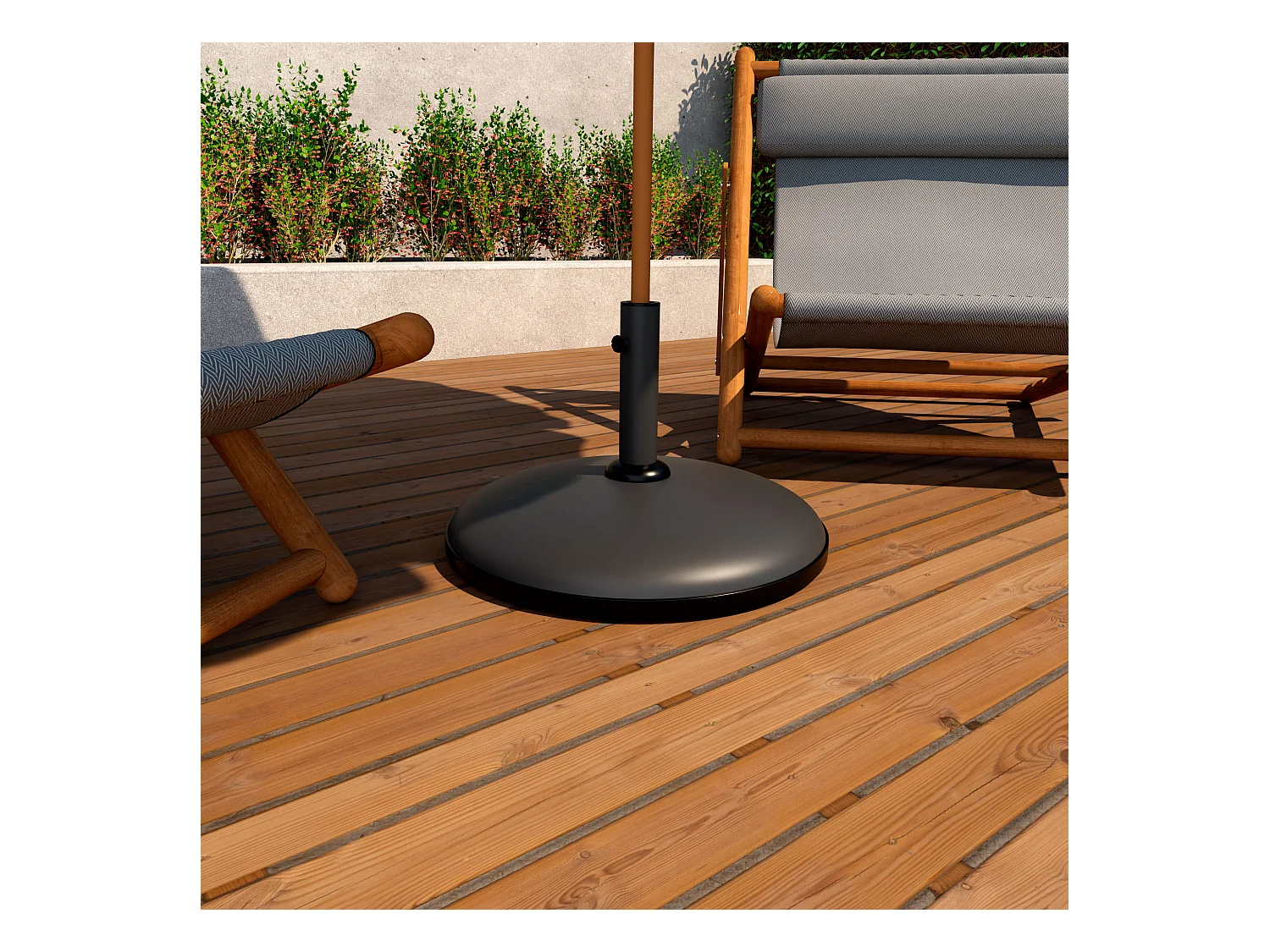 Radika - Base per Ombrellone da Giardino Rotondo Ø51 cm 25 Kg in Cemento Nero