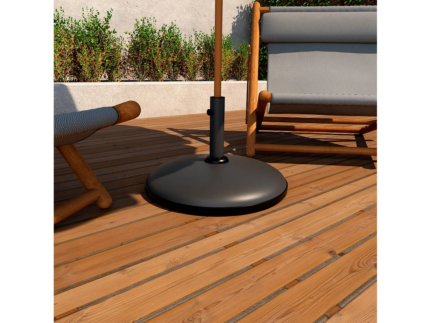 Radika - Base redonda para guarda-sol de jardim diâmetro 51 cm 25 kg em cimento preto