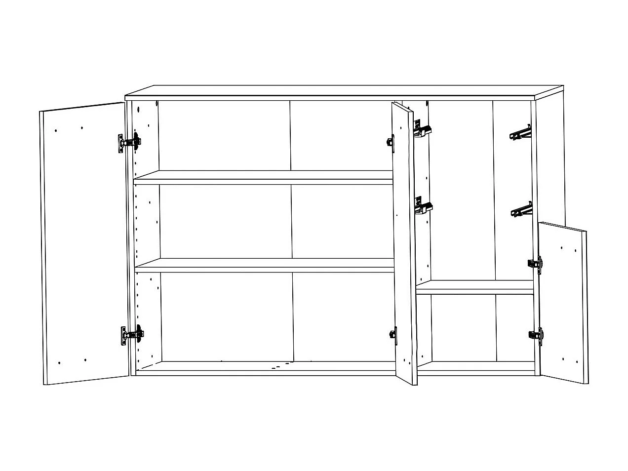 Kommode Level weiß 122 / 41 / 84cm