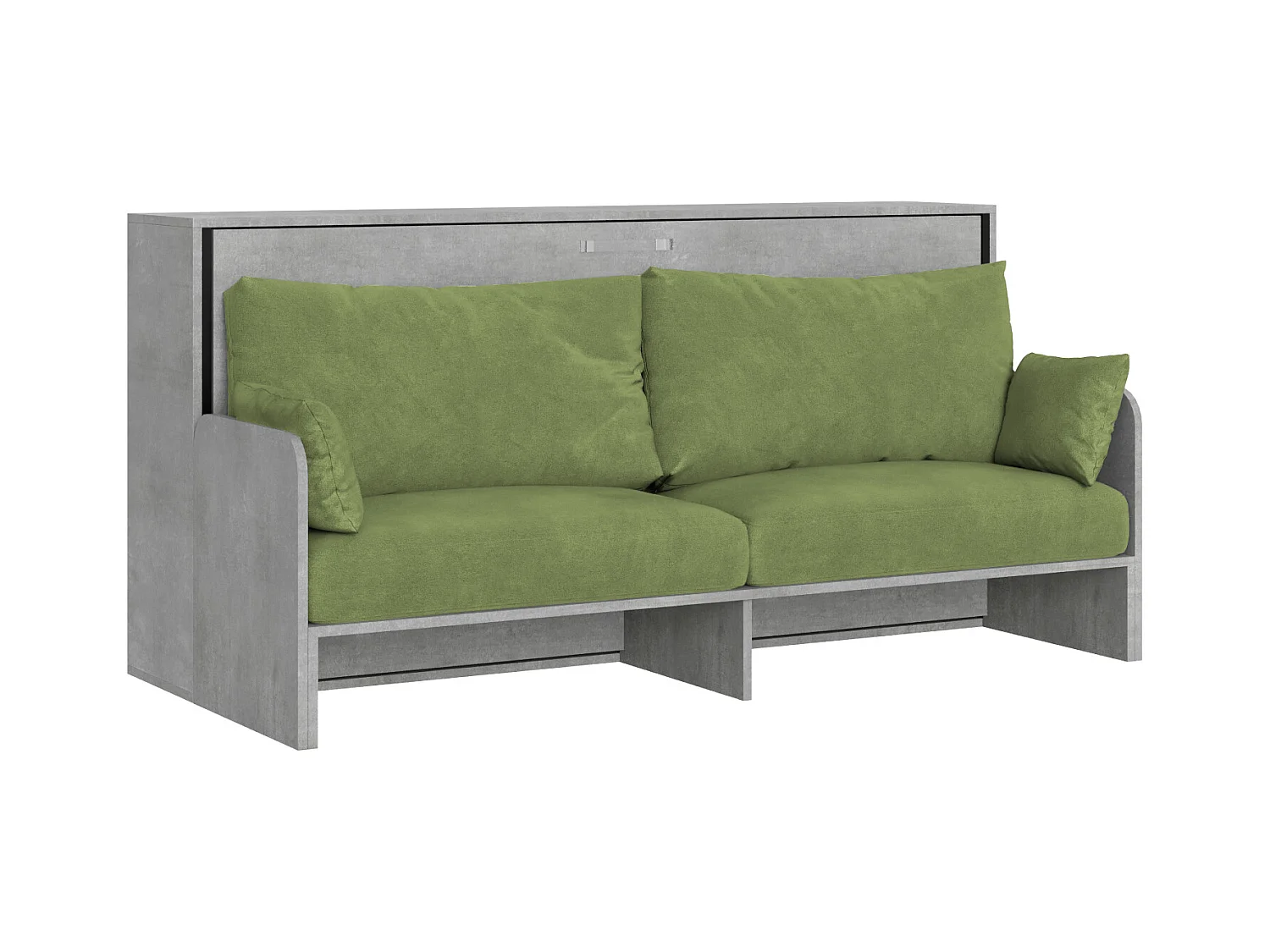 Kando Einzel-Schrankbett mit Schlafsofa mit Zementmatratze, grün