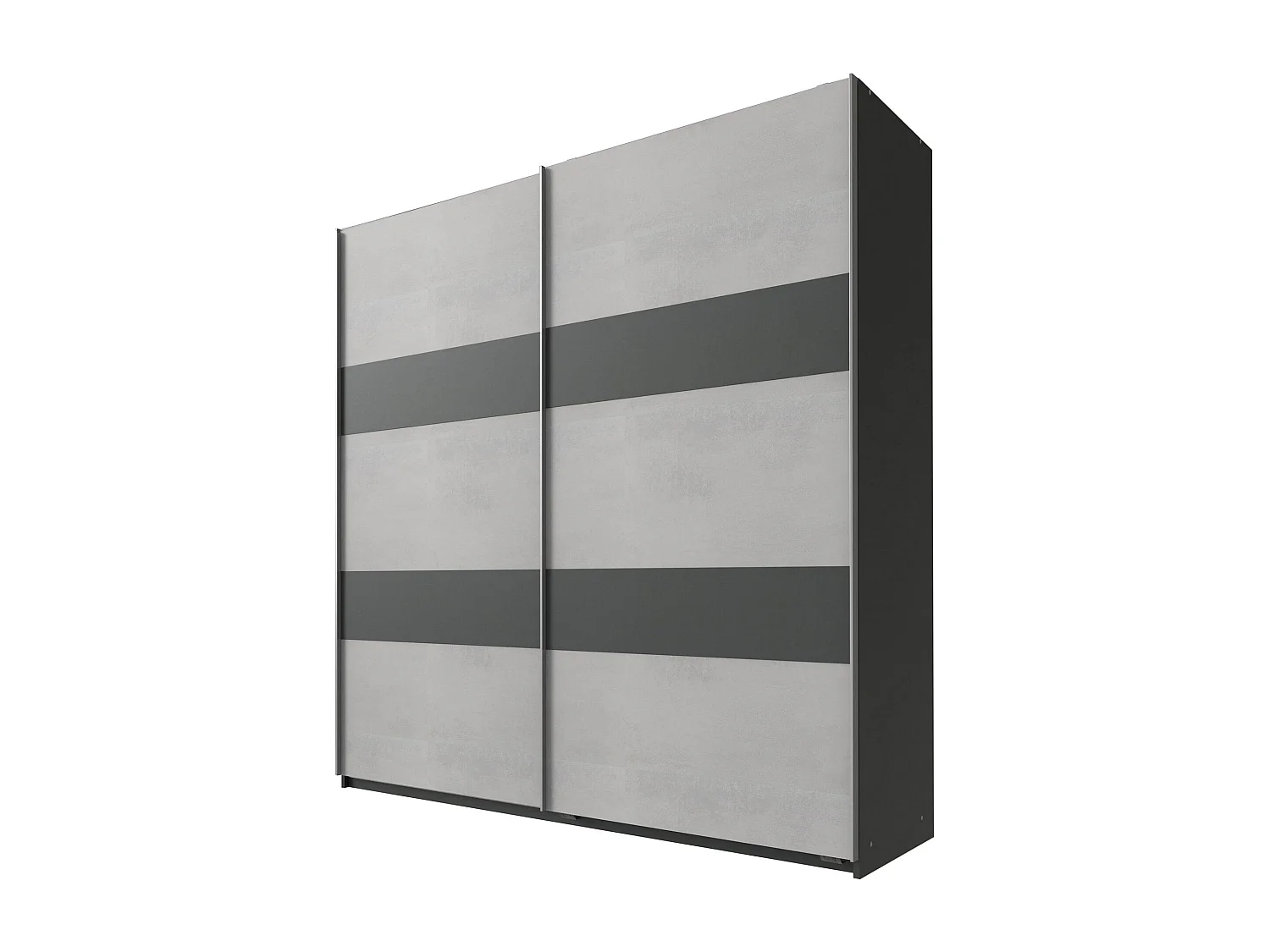 SCHWEBETÜRENSCHRANK Chess graphit / beton lichtgrau 180 / 64 / 198cm