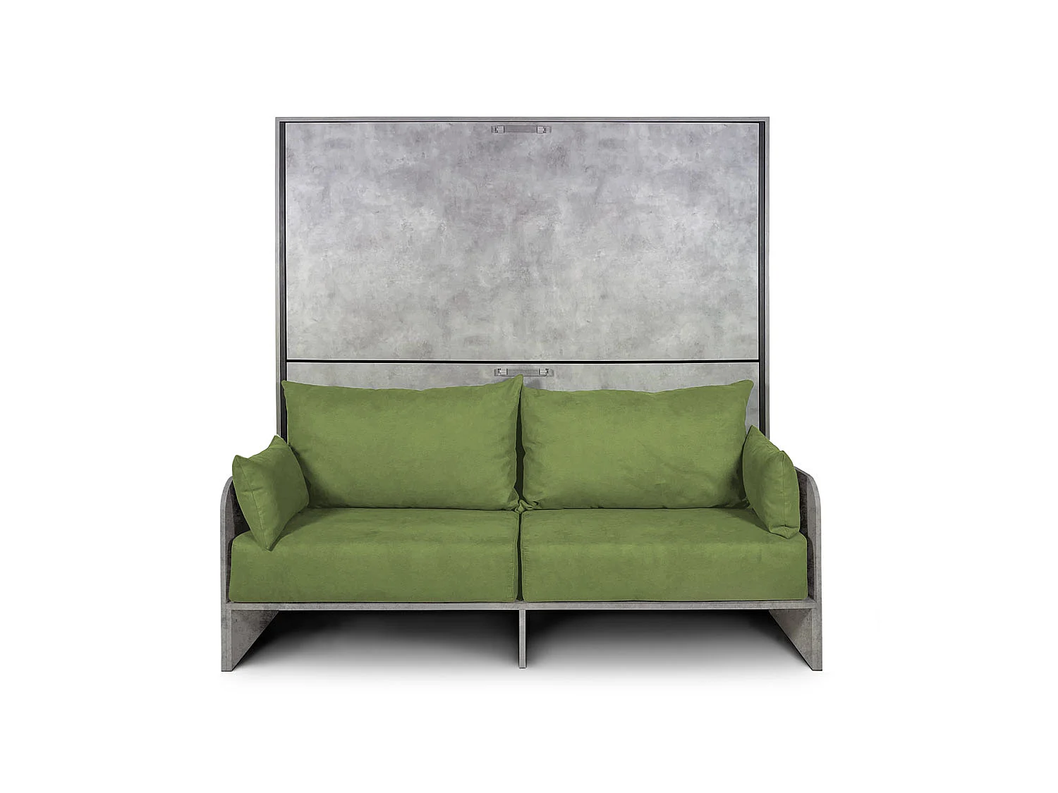 Kando Doppel-Schrankbett mit Sofa mit Zementmatratzen, grün