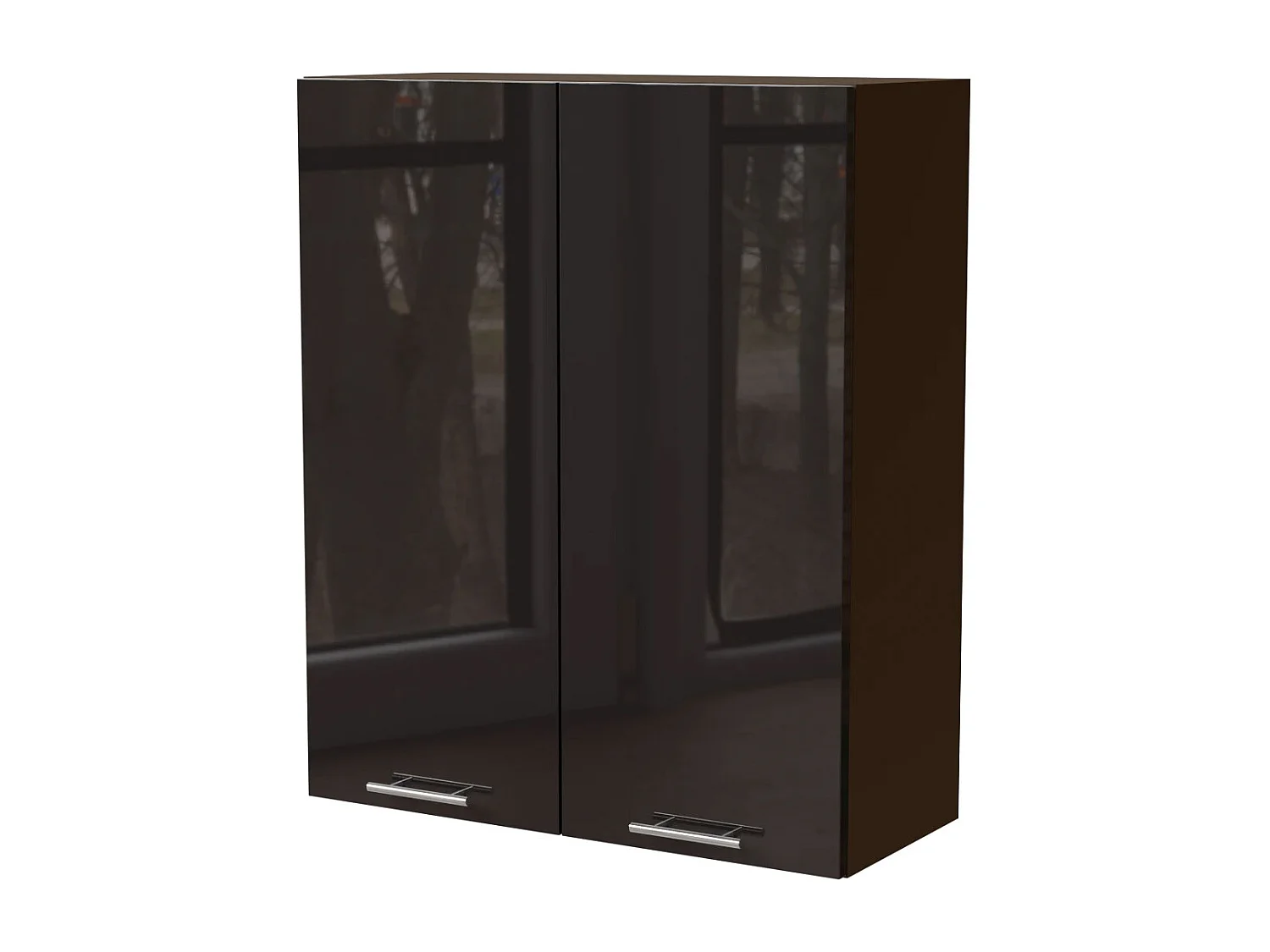 KÜCHENHÄNGESCHRANK Essen W4/80 Schwarz Hochglanz / Lava Matt 80 / 32,5 / 96cm