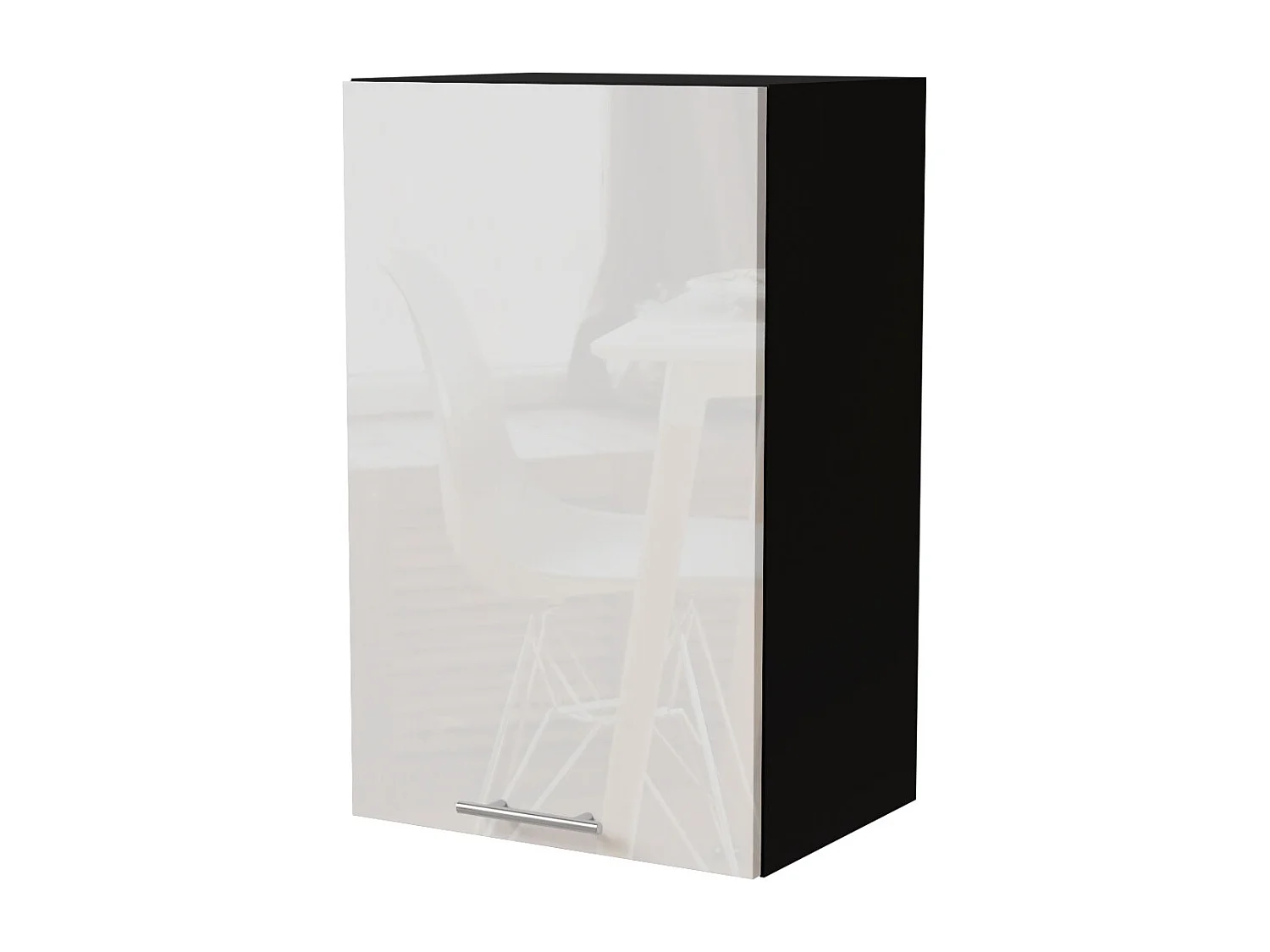 KÜCHENHÄNGESCHRANK Essen W2/45 Weiß Hochglanz / Schwarz Matt 45 / 32,5 / 72cm