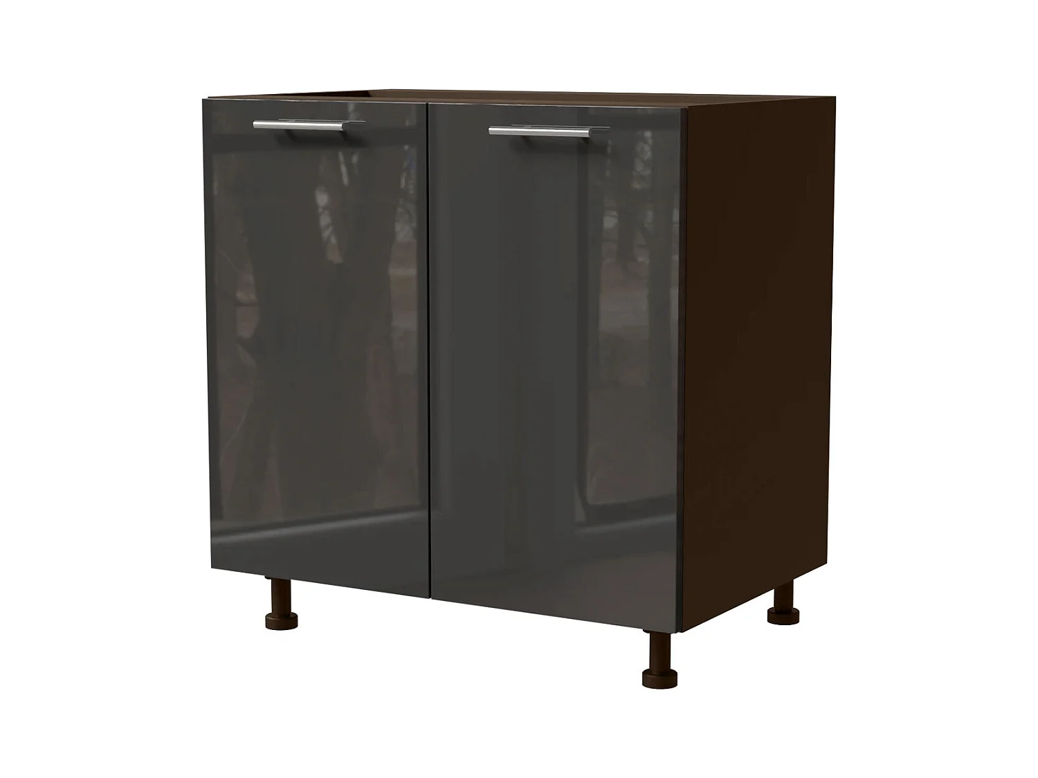 KÜCHENUNTERSCHRANK Essen D11/80 Graphit Hochglanz / Lava Matt 80 / 50 / 82cm