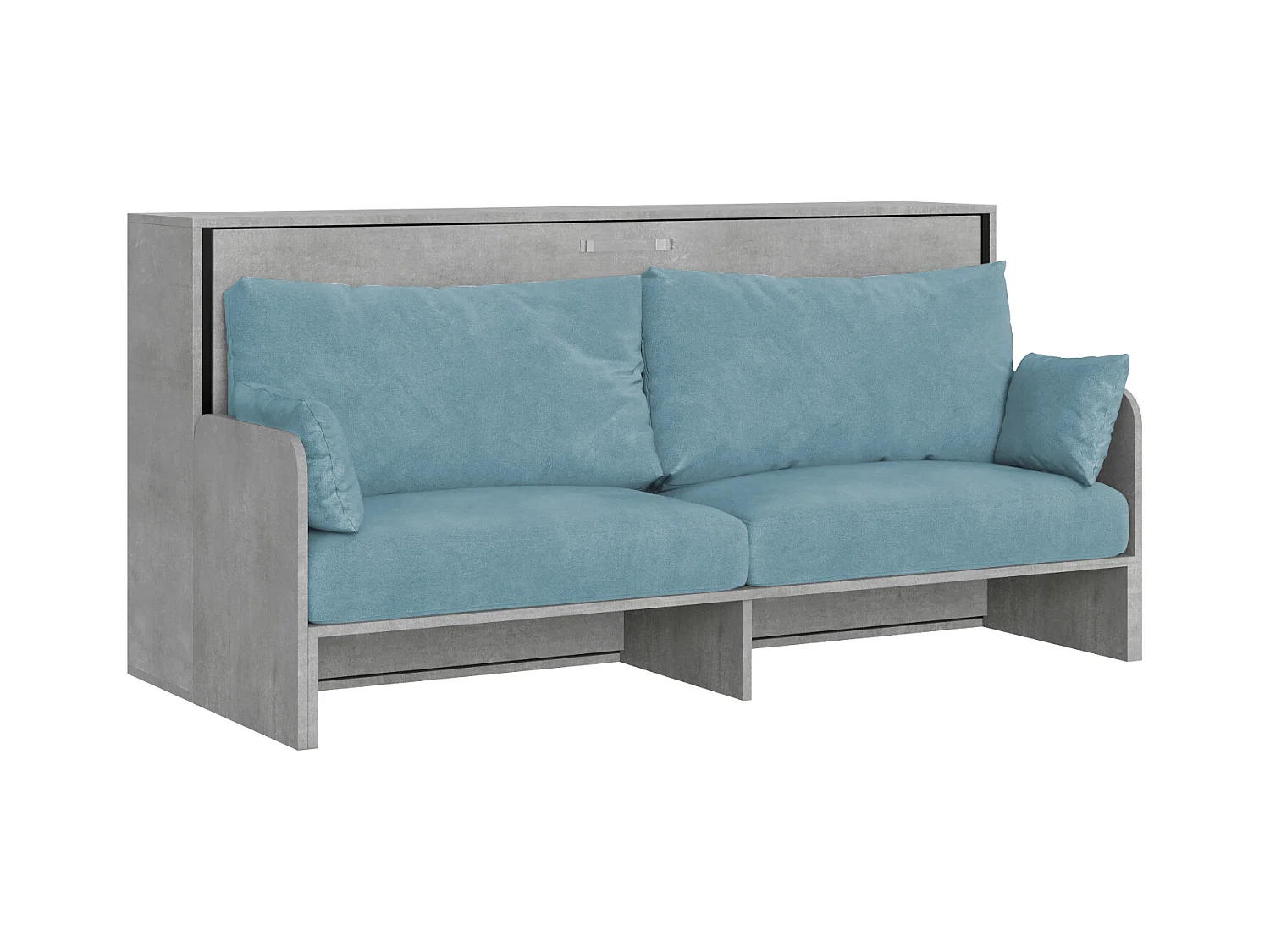 Kando Einzel-Schrankbett mit Betonsofa, blau