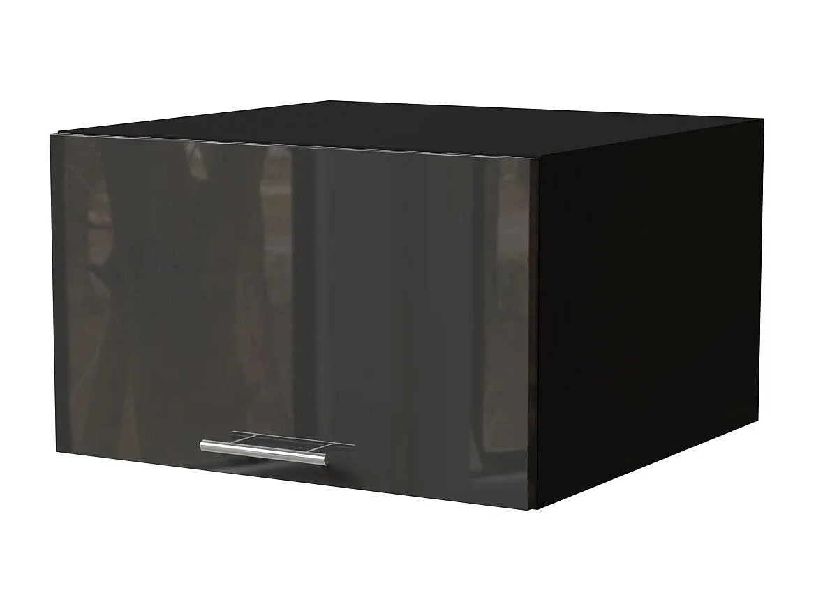 AUFSATZSCHRANK Essen W6B/60 Graphit Hochglanz / Schwarz Matt 60 / 59 / 36cm