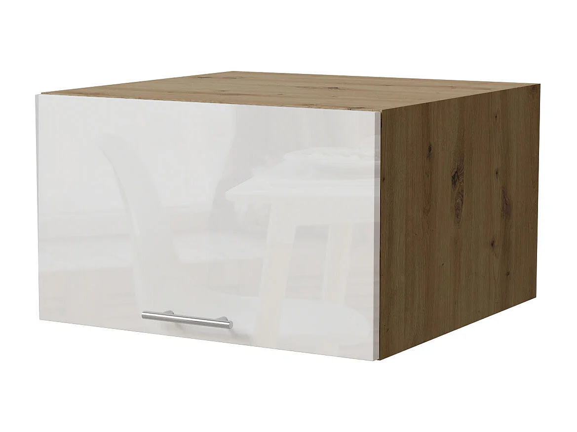 AUFSATZSCHRANK Essen W6B/60 Weiß Hochglanz / Eiche Artisan Matt 60 / 59 / 36cm