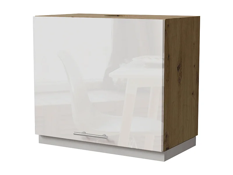 WRASENSCHRANK Essen W8/60 Weiß Hochglanz / Eiche Artisan Matt 60 / 32,5 / 50cm