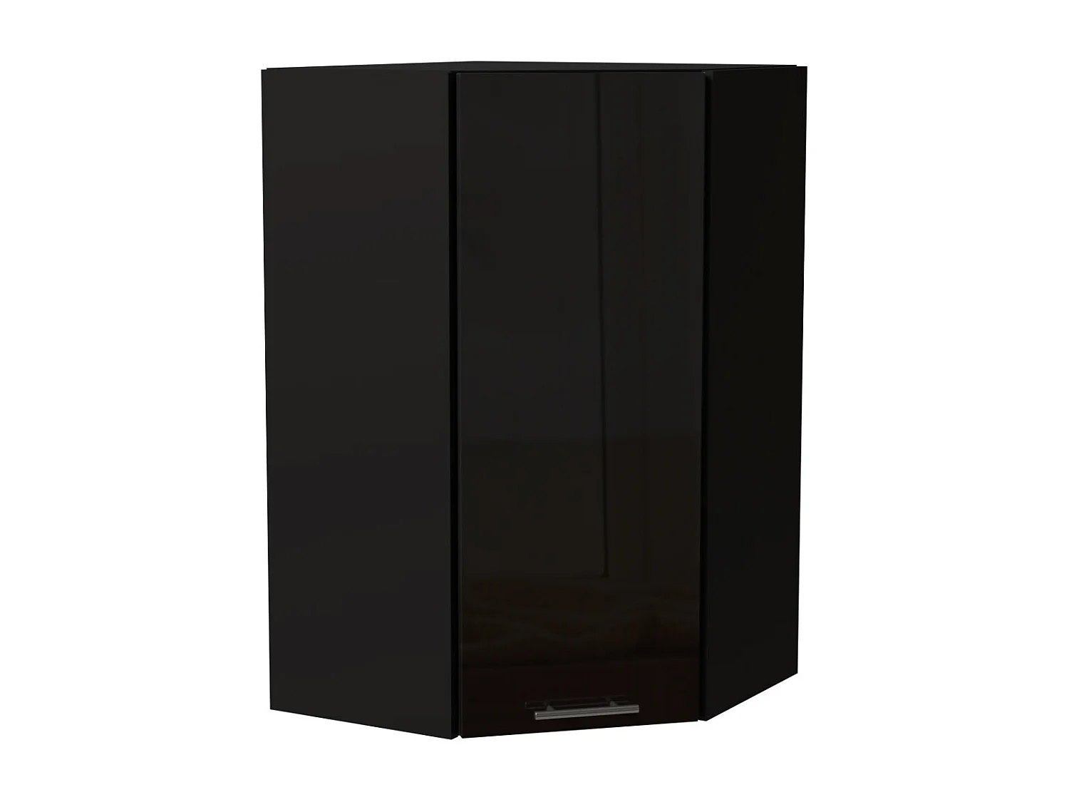 ECK-HÄNGESCHRANK Essen W4/10/60 Schwarz Hochglanz / Schwarz Matt 60 / 60 / 96cm