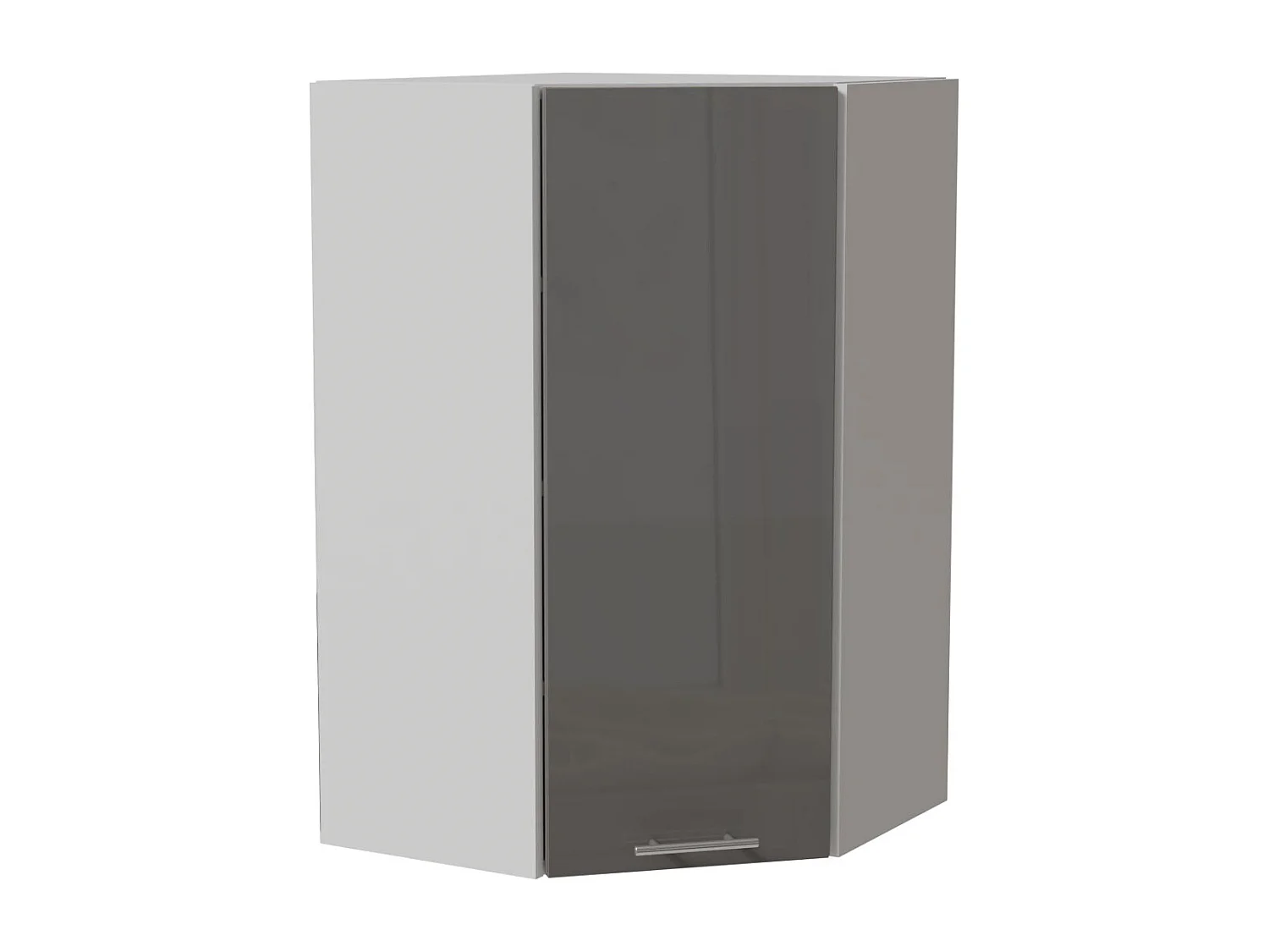ECK-HÄNGESCHRANK Essen W4/10/60 Grau Hochglanz / Weiß Matt 60 / 60 / 96cm